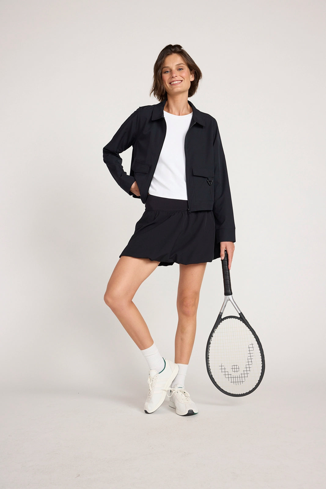 The Active Bubble Hem Skort with Built-In Short - Black