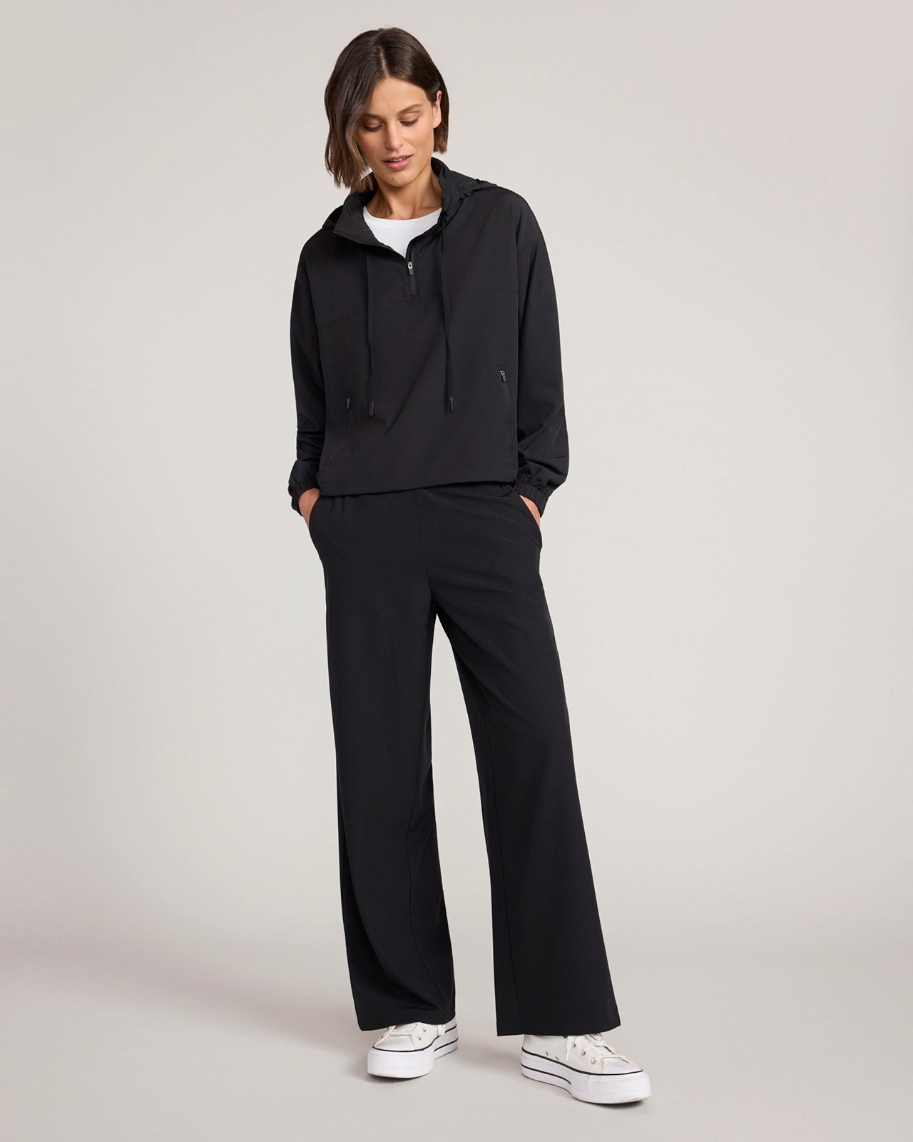 The Soft Stretch Wide Leg Commuter Pant - Black