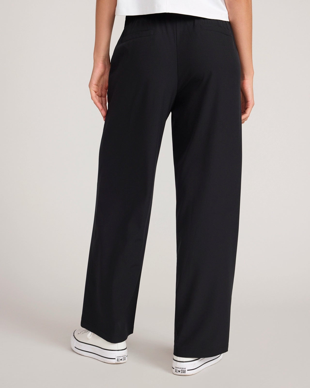 The Soft Stretch Wide Leg Commuter Pant - Black