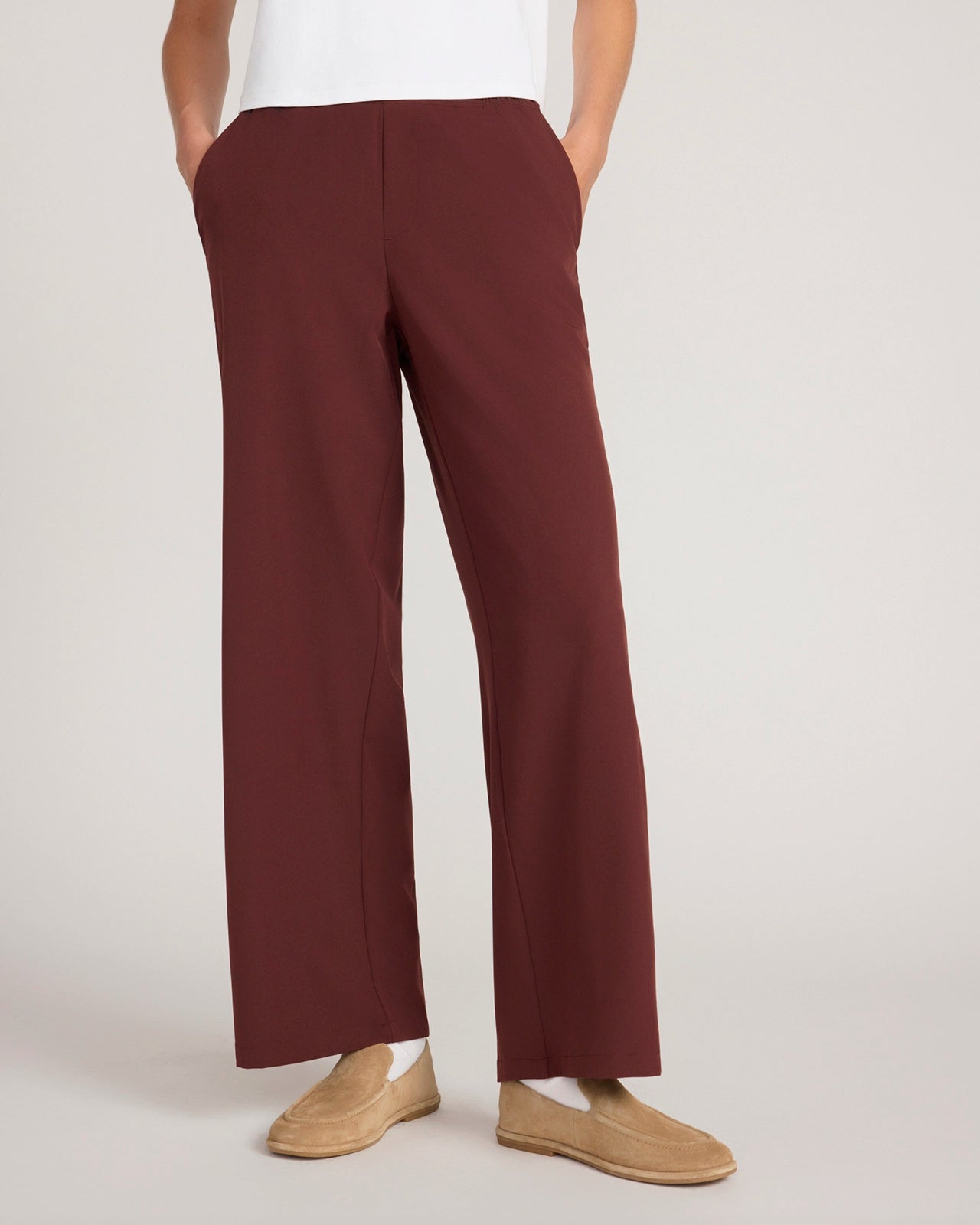 The Soft Stretch Wide Leg Commuter Pant - Bitter Chocolate