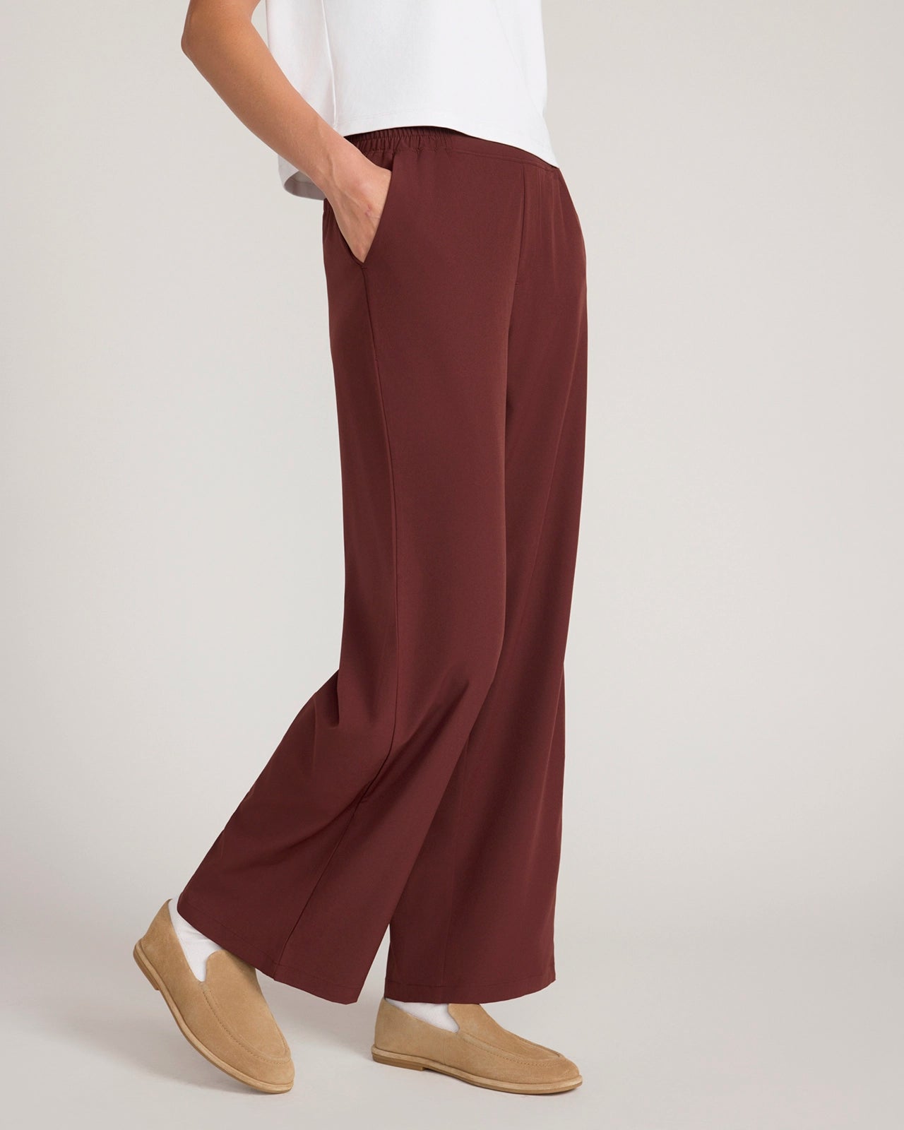 The Soft Stretch Wide Leg Commuter Pant - Bitter Chocolate