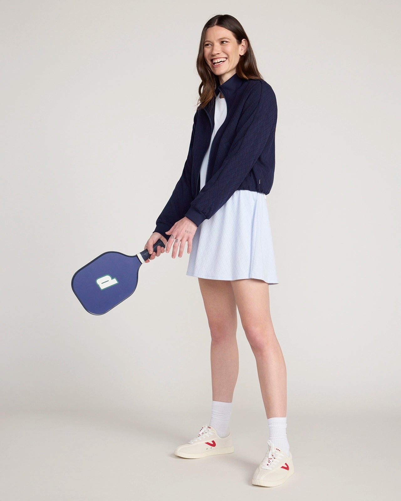 The Active Basket Weave Jacquard Skort - Xenon Blue