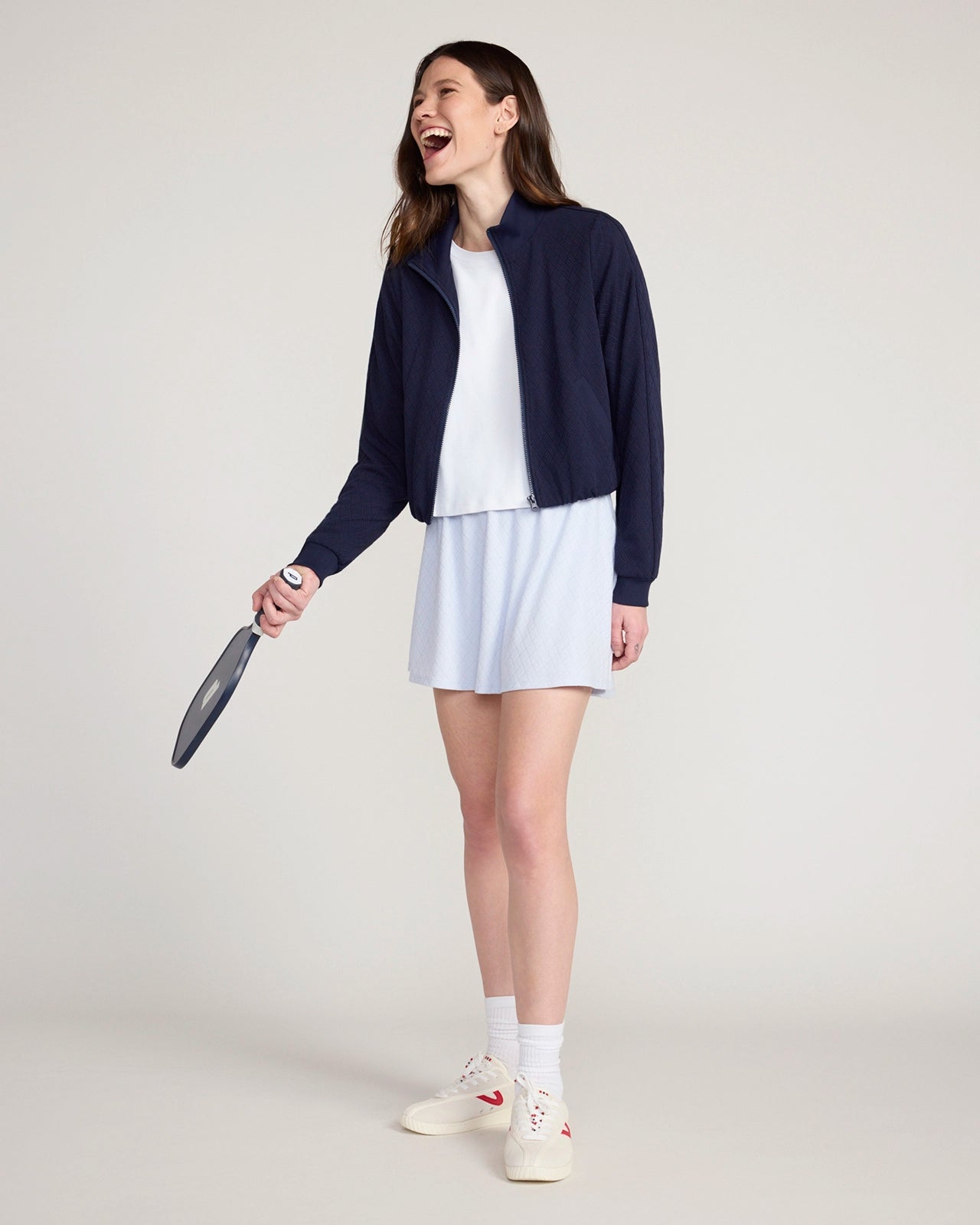 The Active Basket Weave Jacquard Skort - Xenon Blue