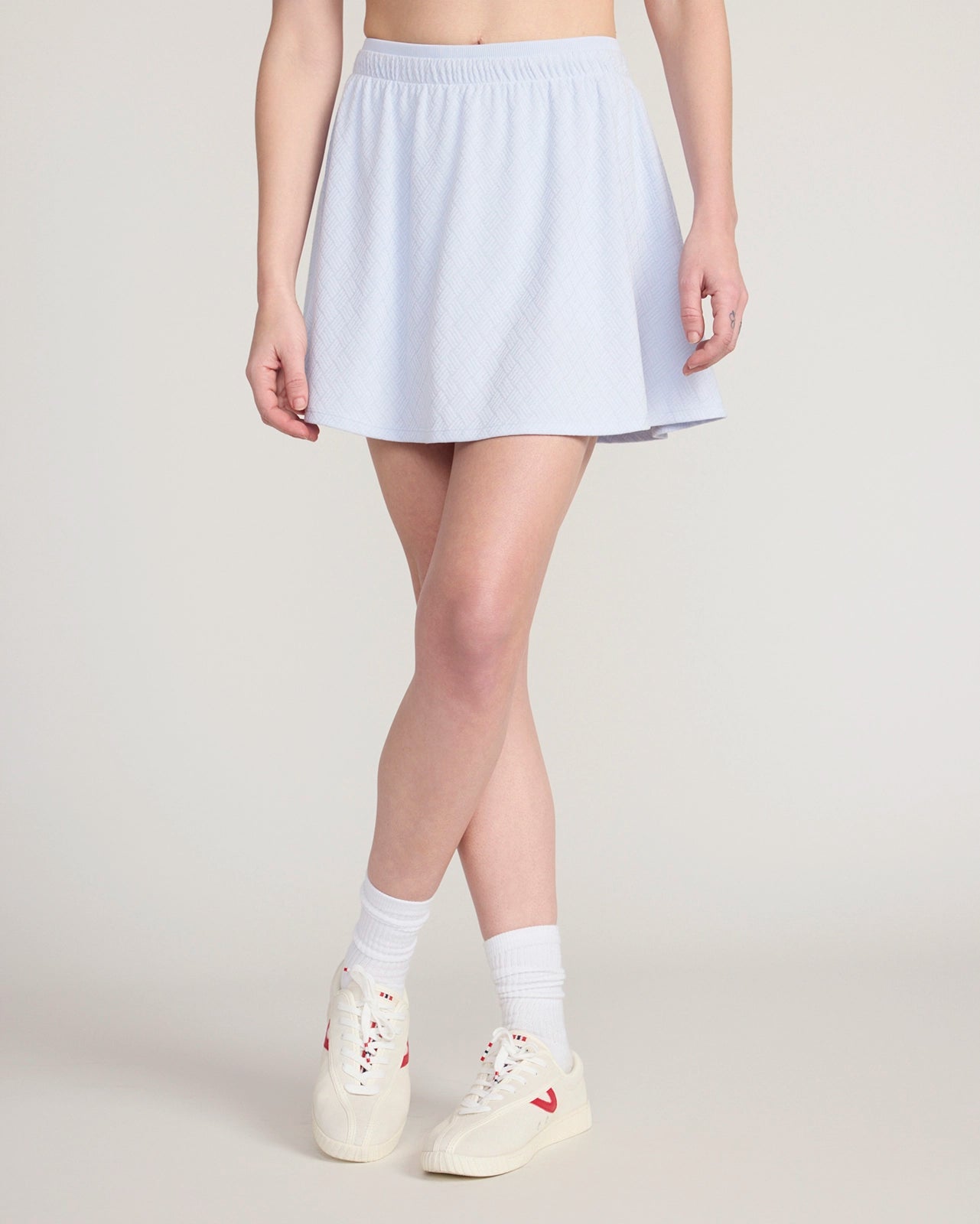 The Active Basket Weave Jacquard Skort - Xenon Blue