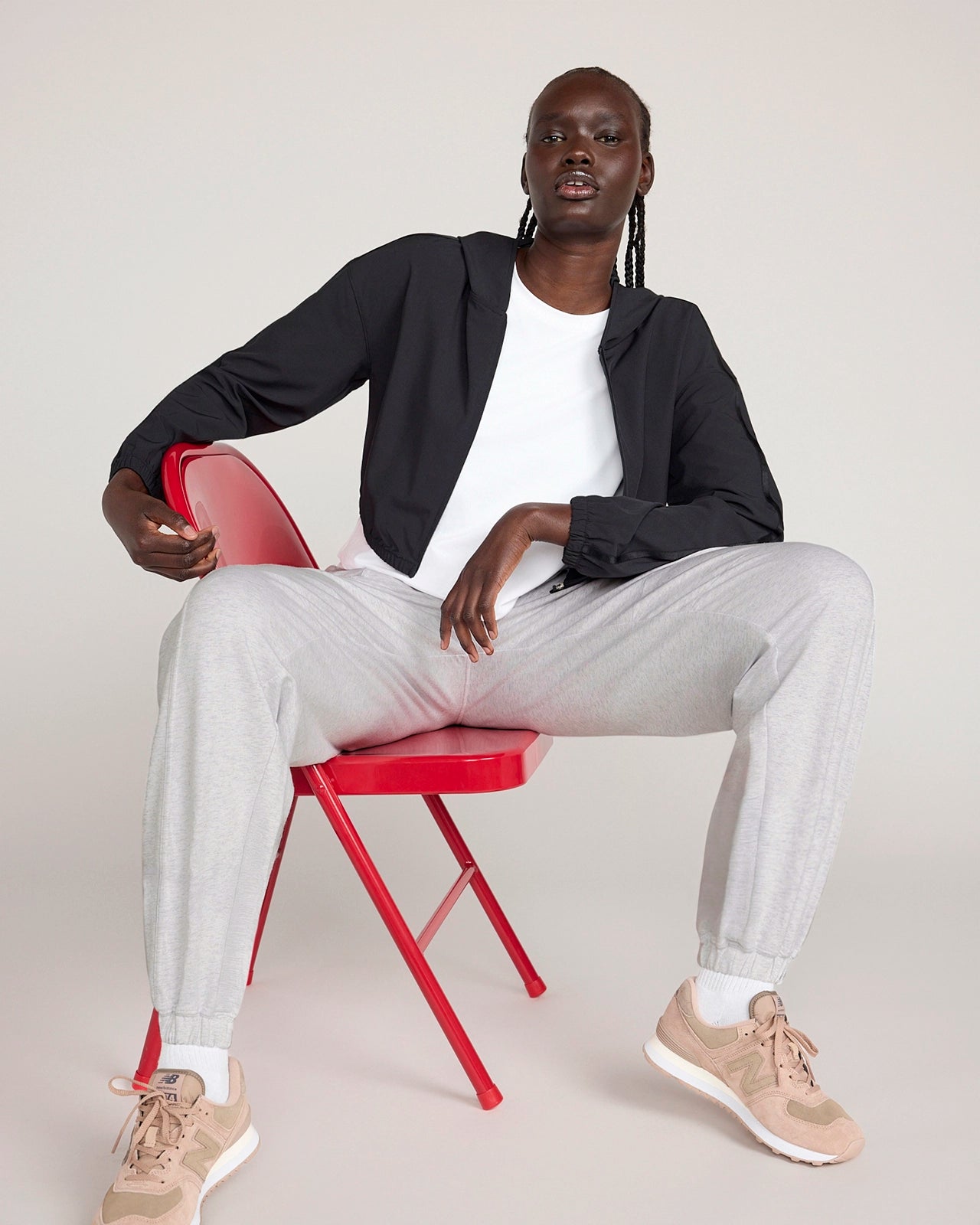 The Soft Luxe GRS Certified Recycled Poly TENCEL™ Modal Barrel Leg Sweat Pant - Heather Grey