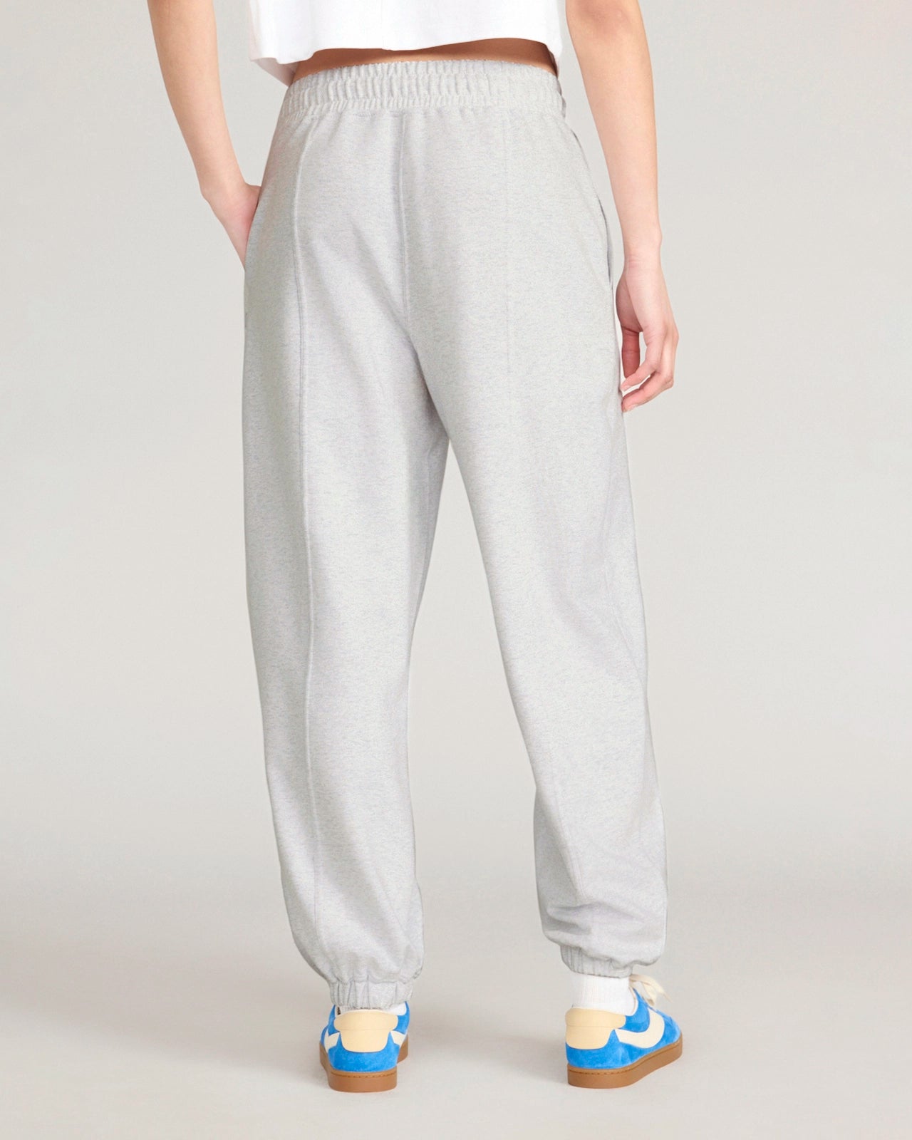 The Soft Luxe Barrel Leg Sweat Pant - Heather Grey