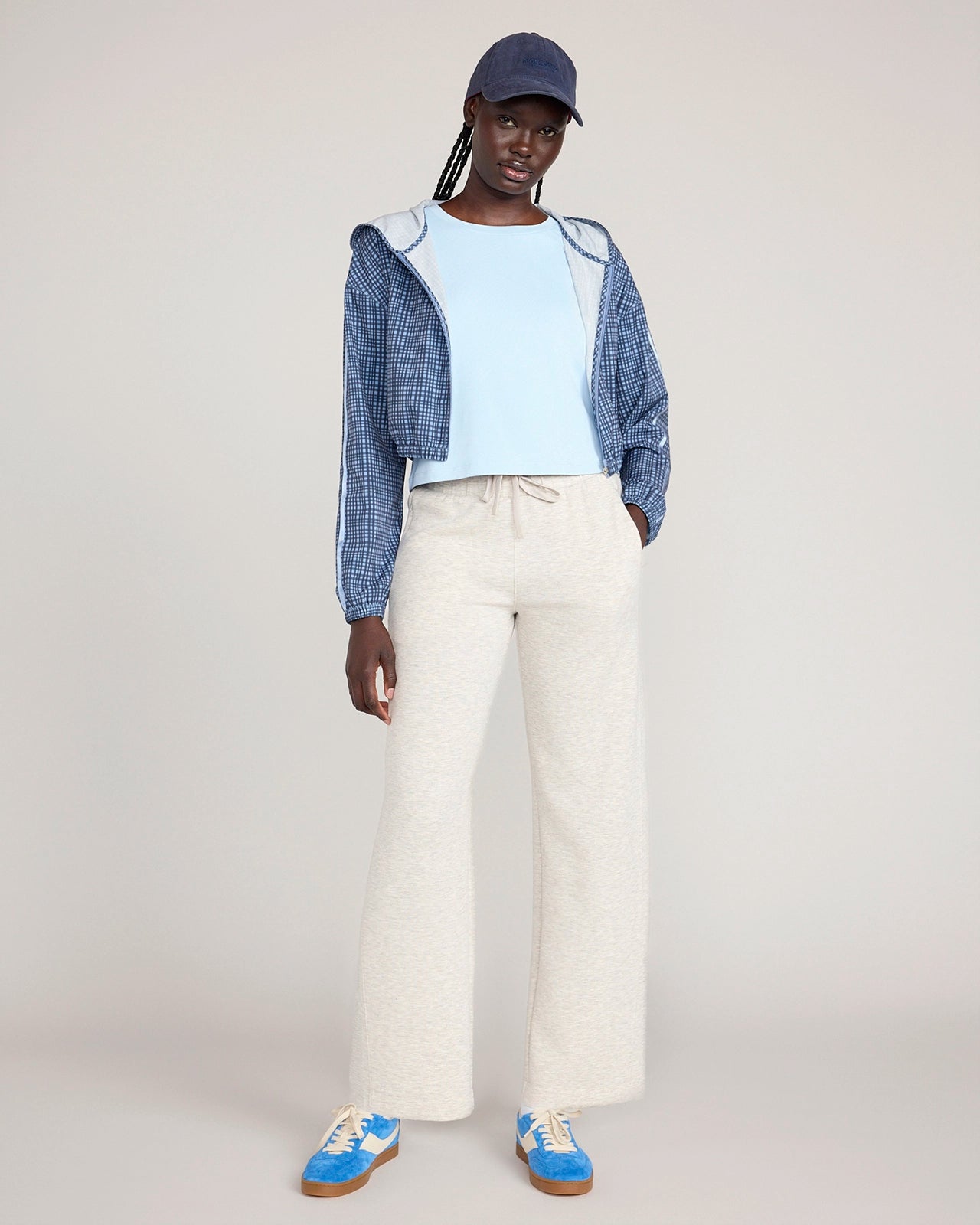 The Soft Luxe Double Knit Wide Leg Pant - Heather Oatmeal
