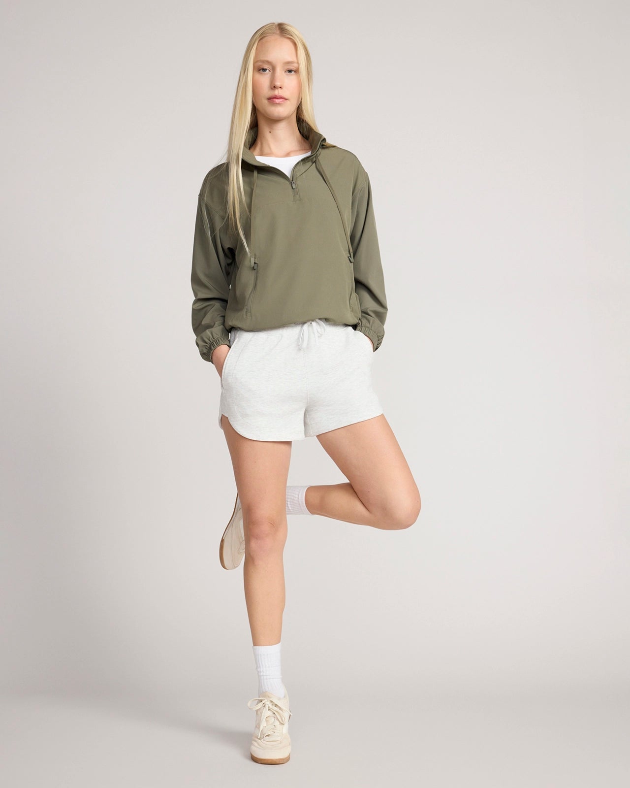 The Soft Luxe Short - Heather Cloud White