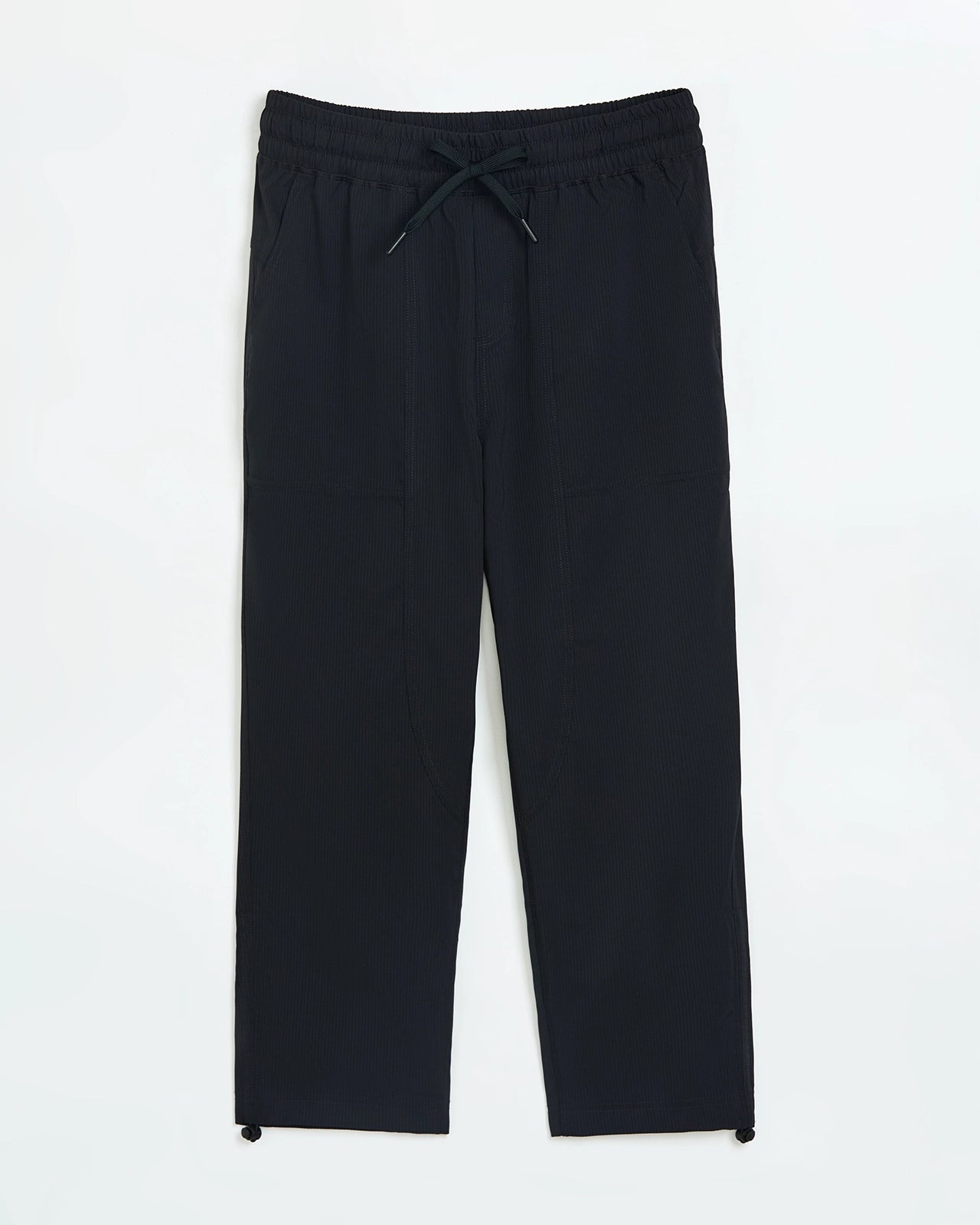 The Soft Stretch Shadow Stripe Relaxed Cinched Crop Pant - Black