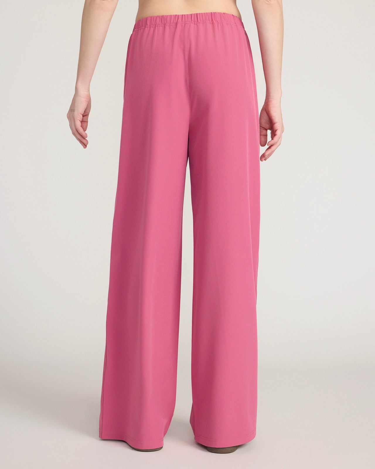 The Soft Stretch Shiny Tape Wide Leg Pant - Malaga Pink