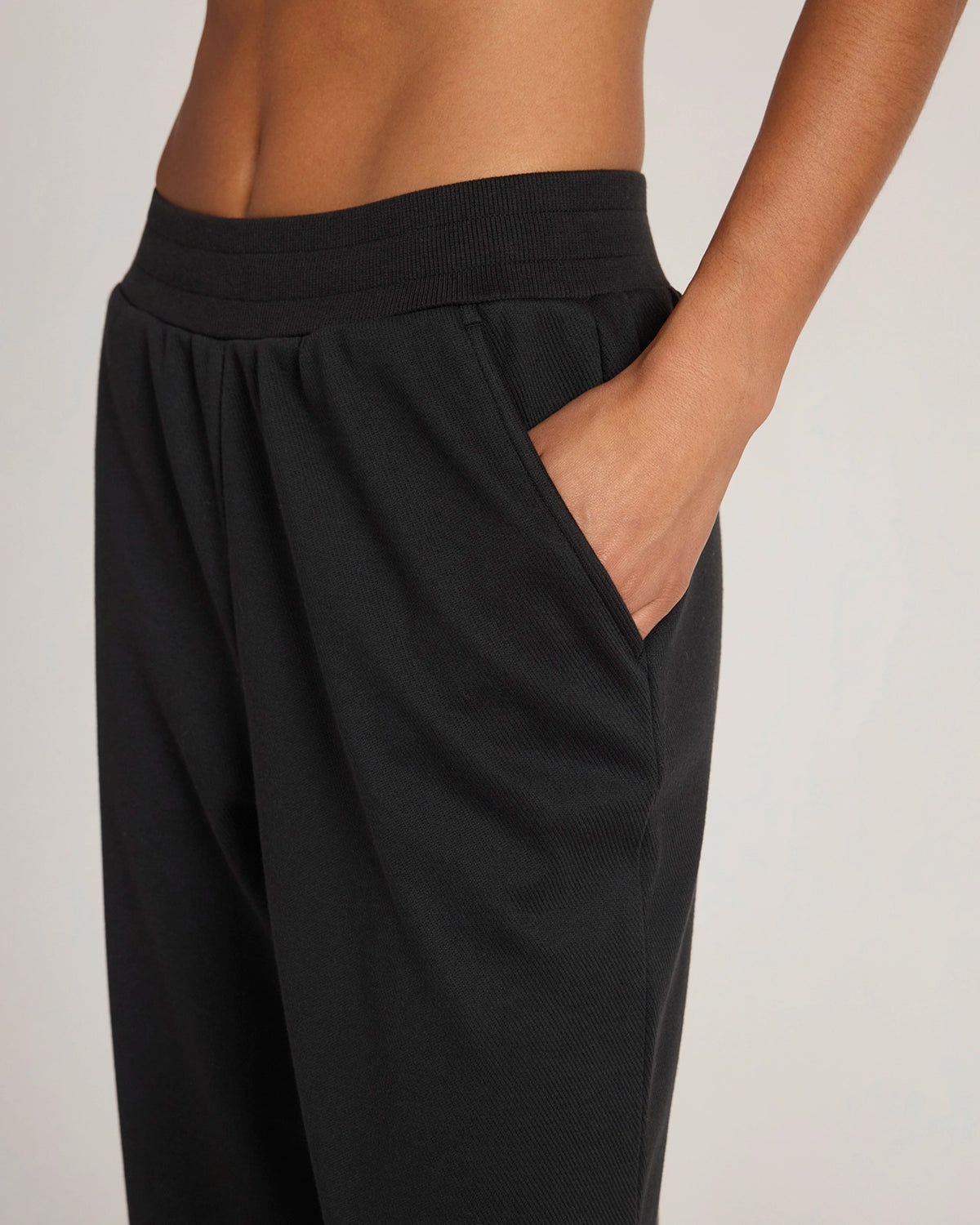 The Soft Luxe Bonded Fleece Wide Leg Pant - Black