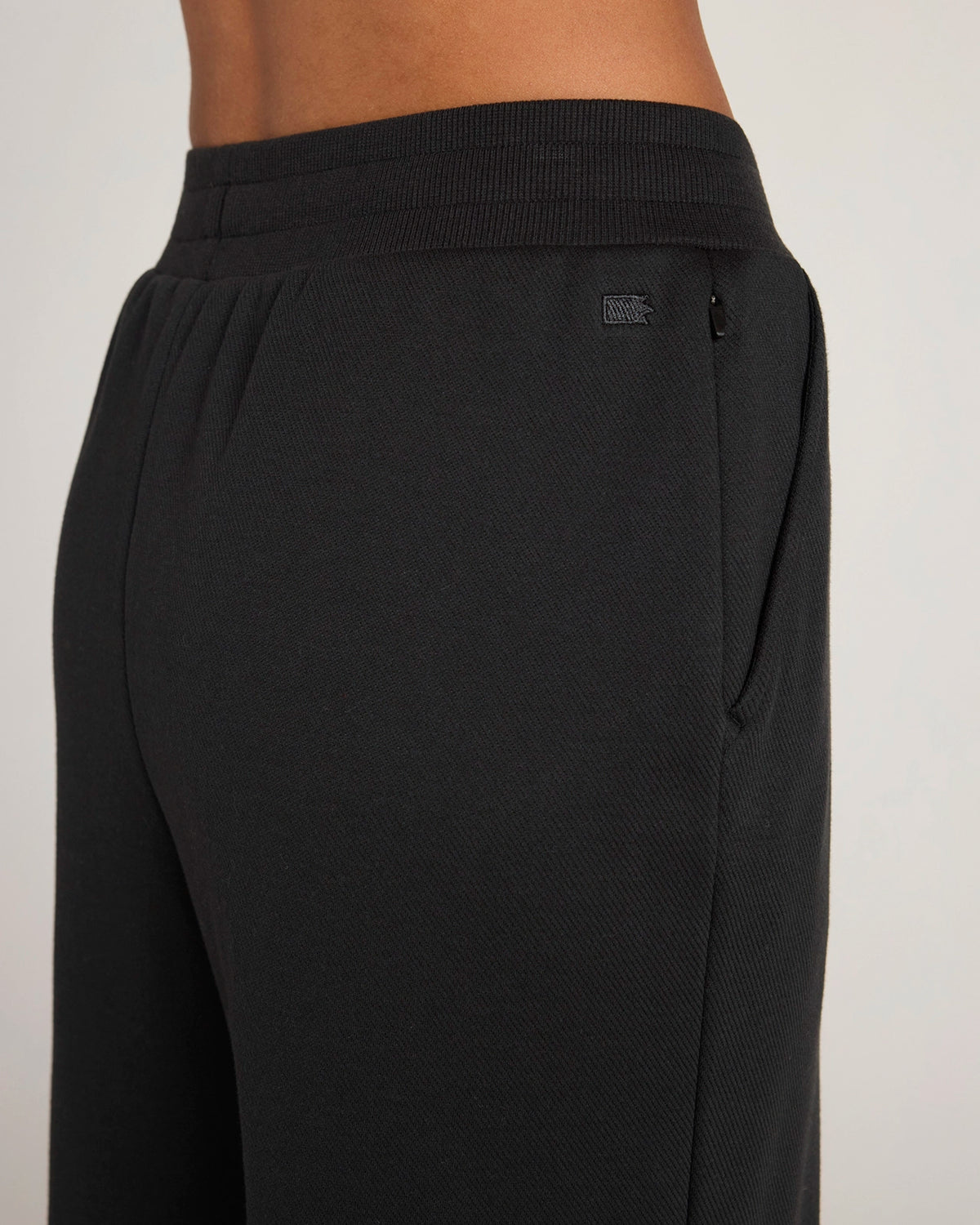 The Soft Luxe Bonded Fleece Wide Leg Pant - Black