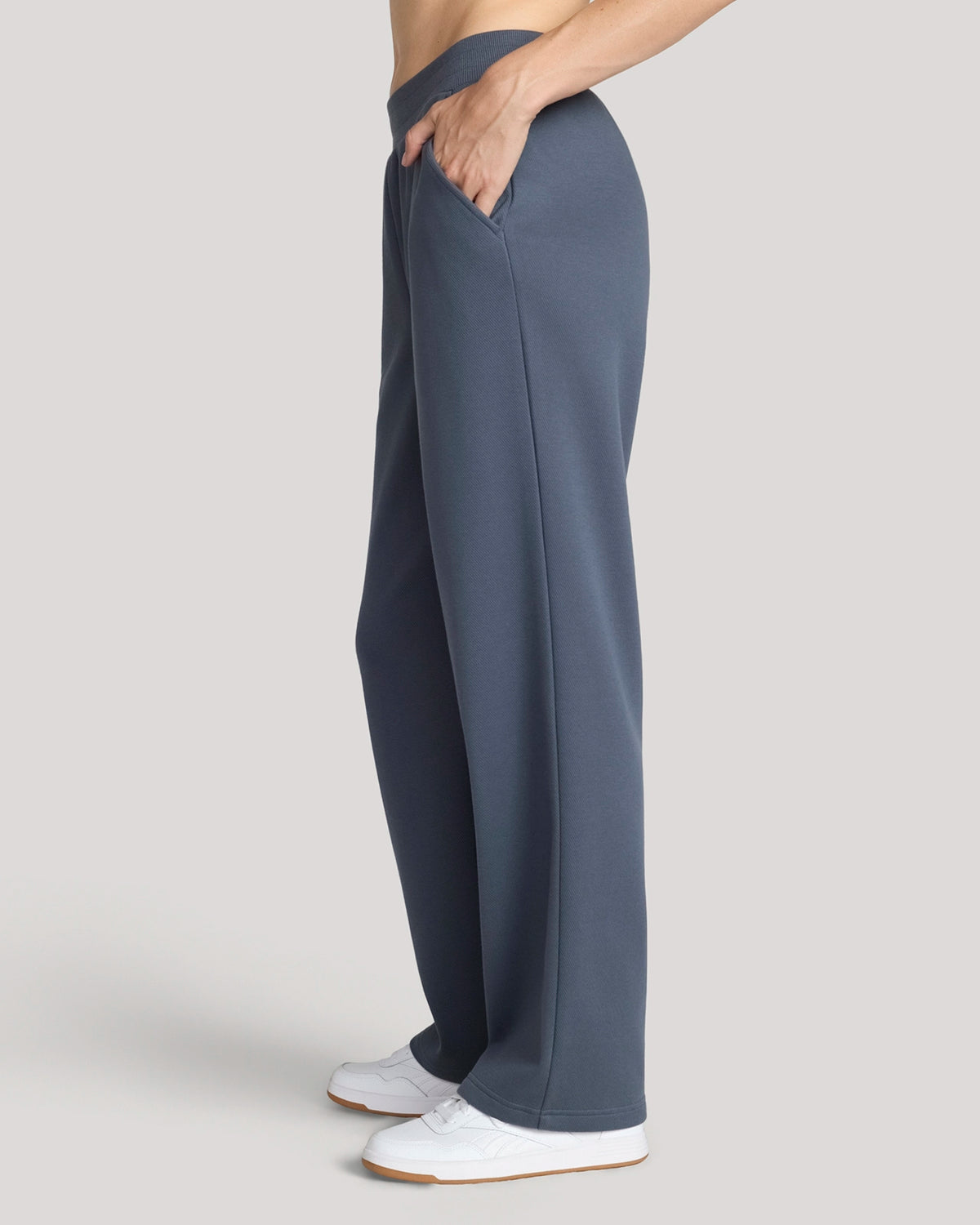 The Soft Luxe Bonded Fleece Wide Leg Pant - Blue