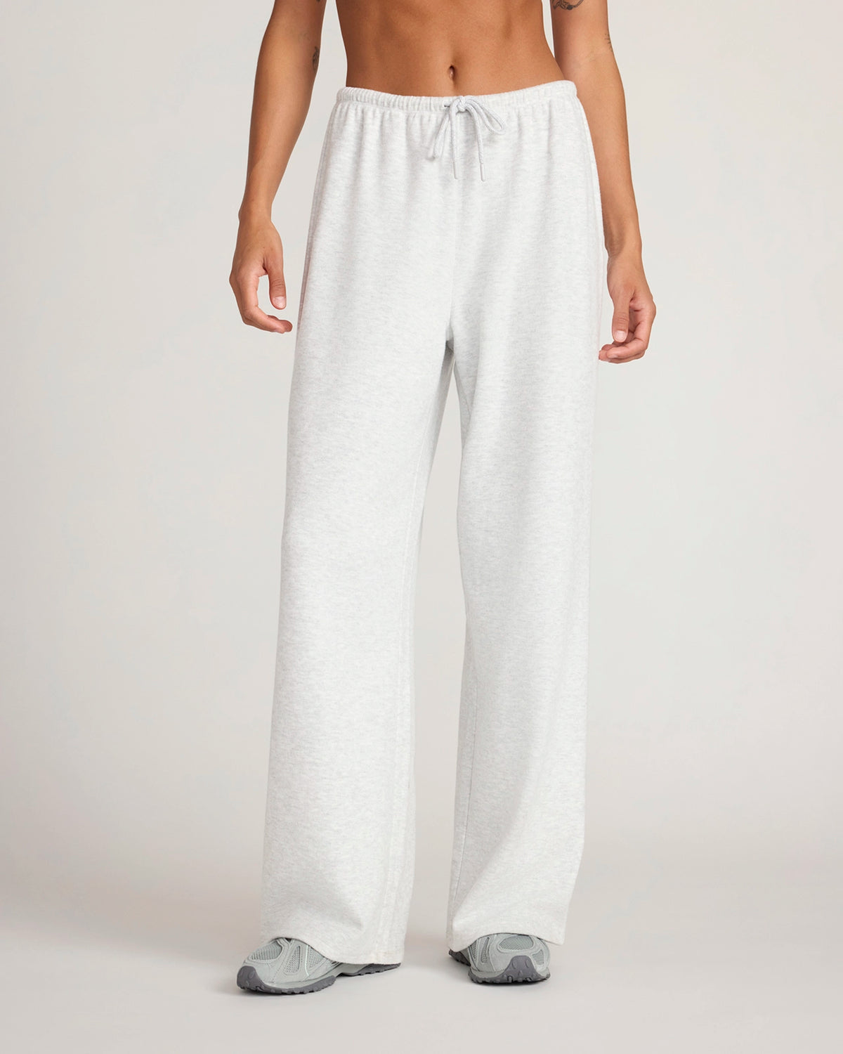 The Soft Luxe Cozy Rib Wide Leg Pant - Grey Melange