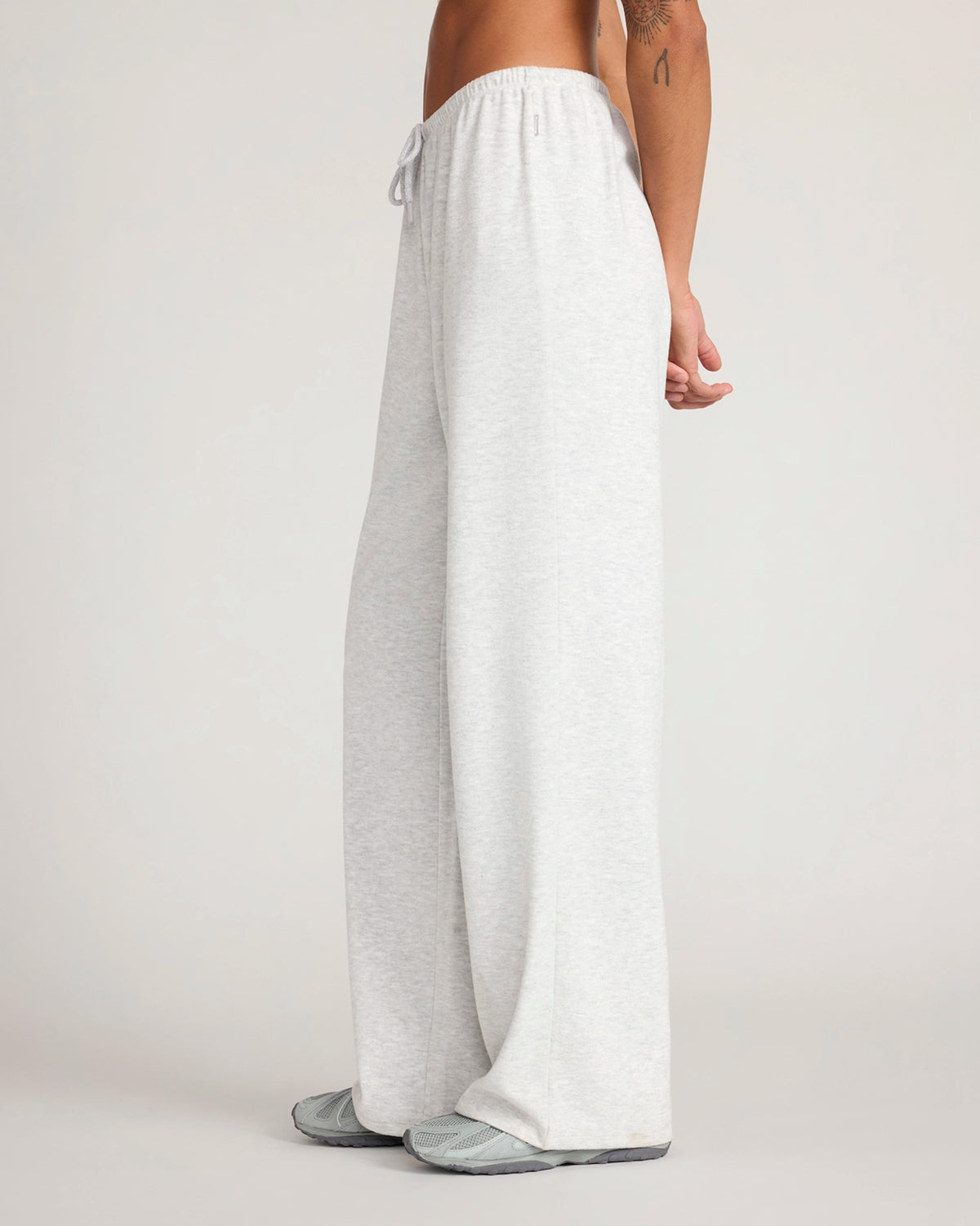 The Soft Luxe Cozy Rib Wide Leg Pant - Grey Melange