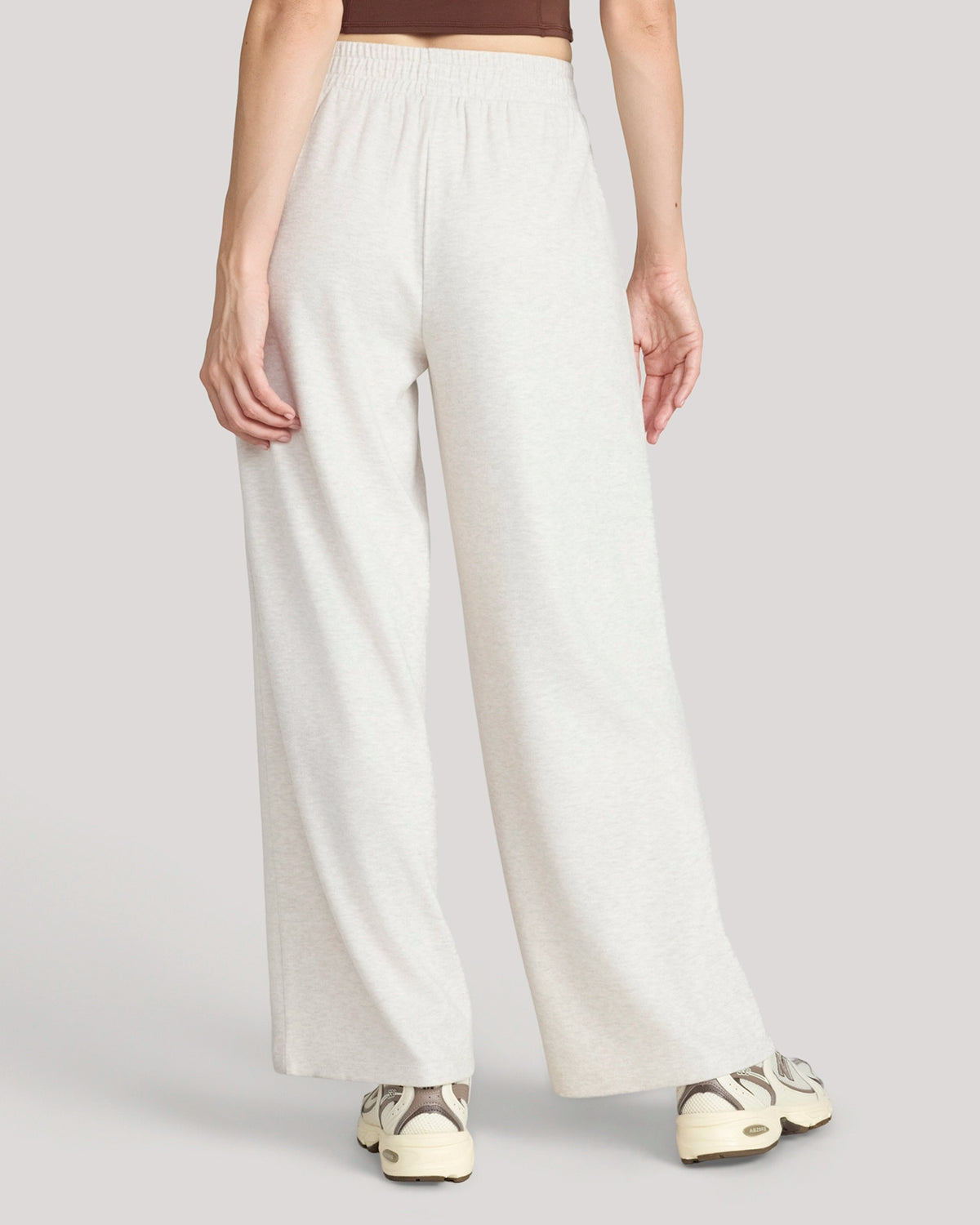 The Soft Luxe Cozy Rib Wide-Leg Pant - Heather Beige