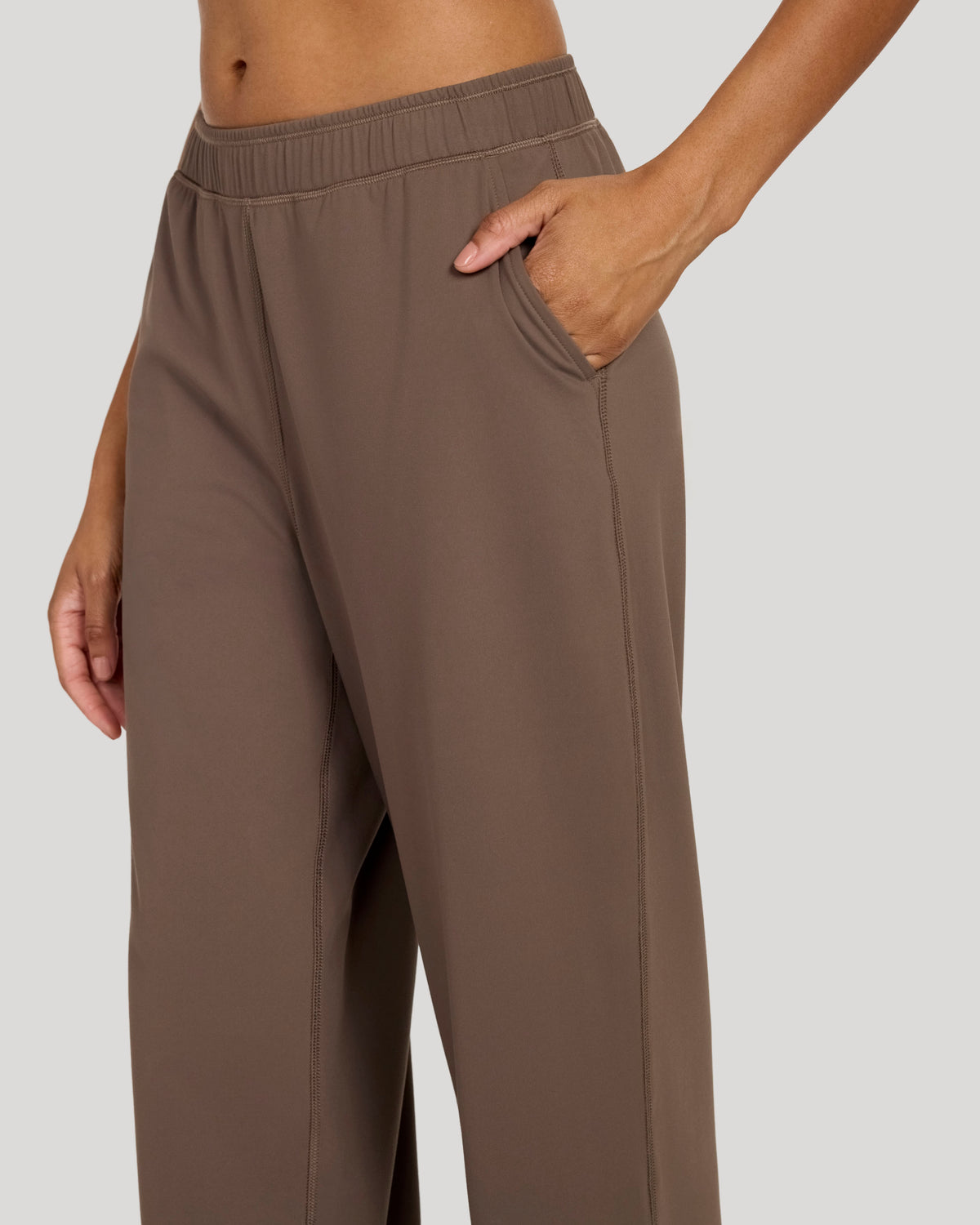 The Active Ultra Soft Stretch Wide Leg Pant - Morel Taupe