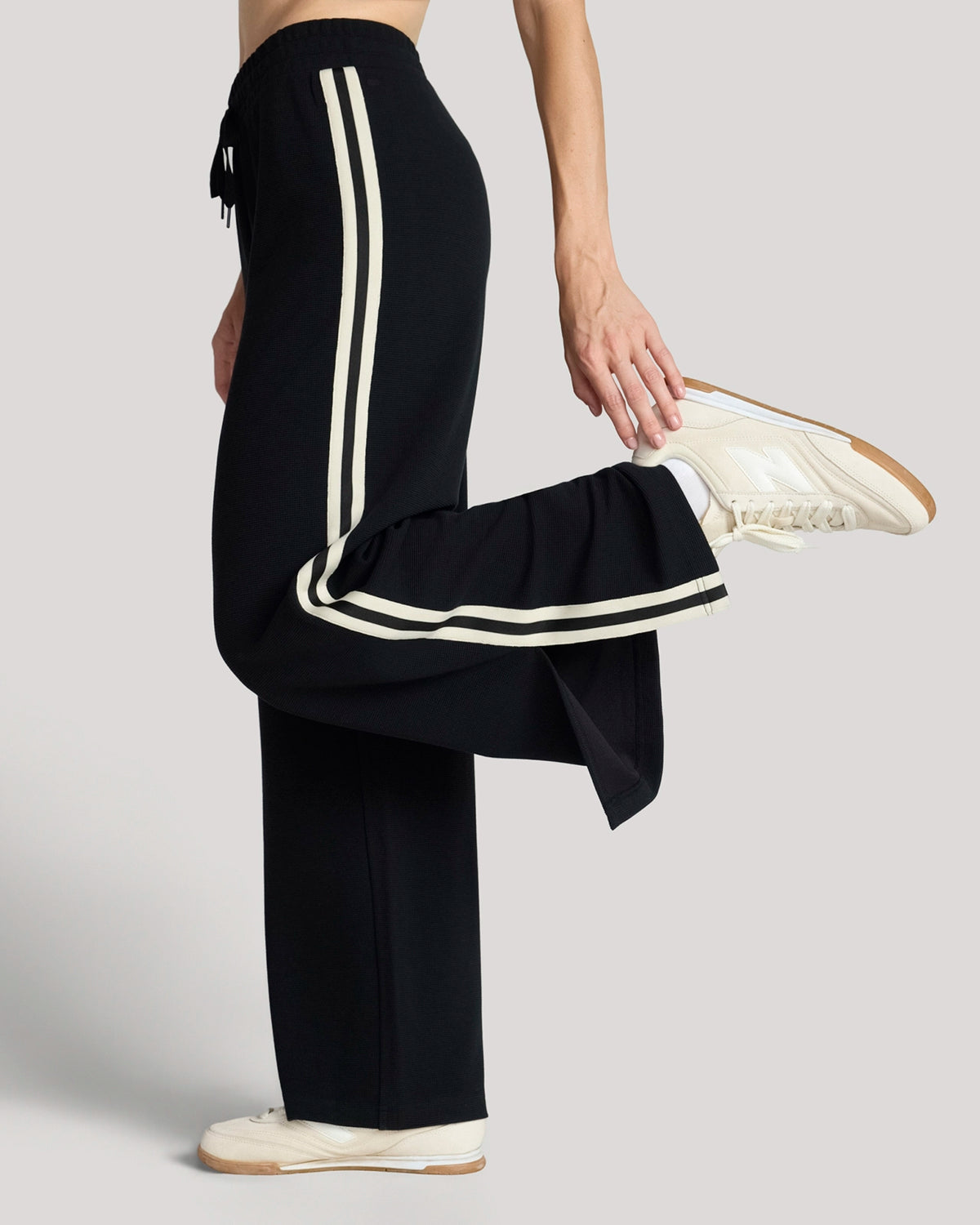 For general description, go to 'Main Product Description' region - The Luxe Waffle Knit Wide Leg Pant - Black