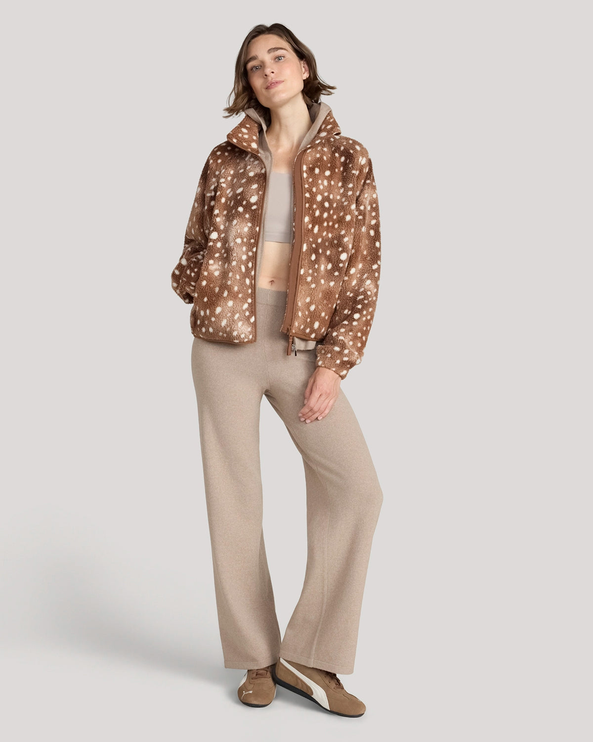 The Soft Luxe Sweaterknit Relaxed Leg Pant - Heather Oatmeal
