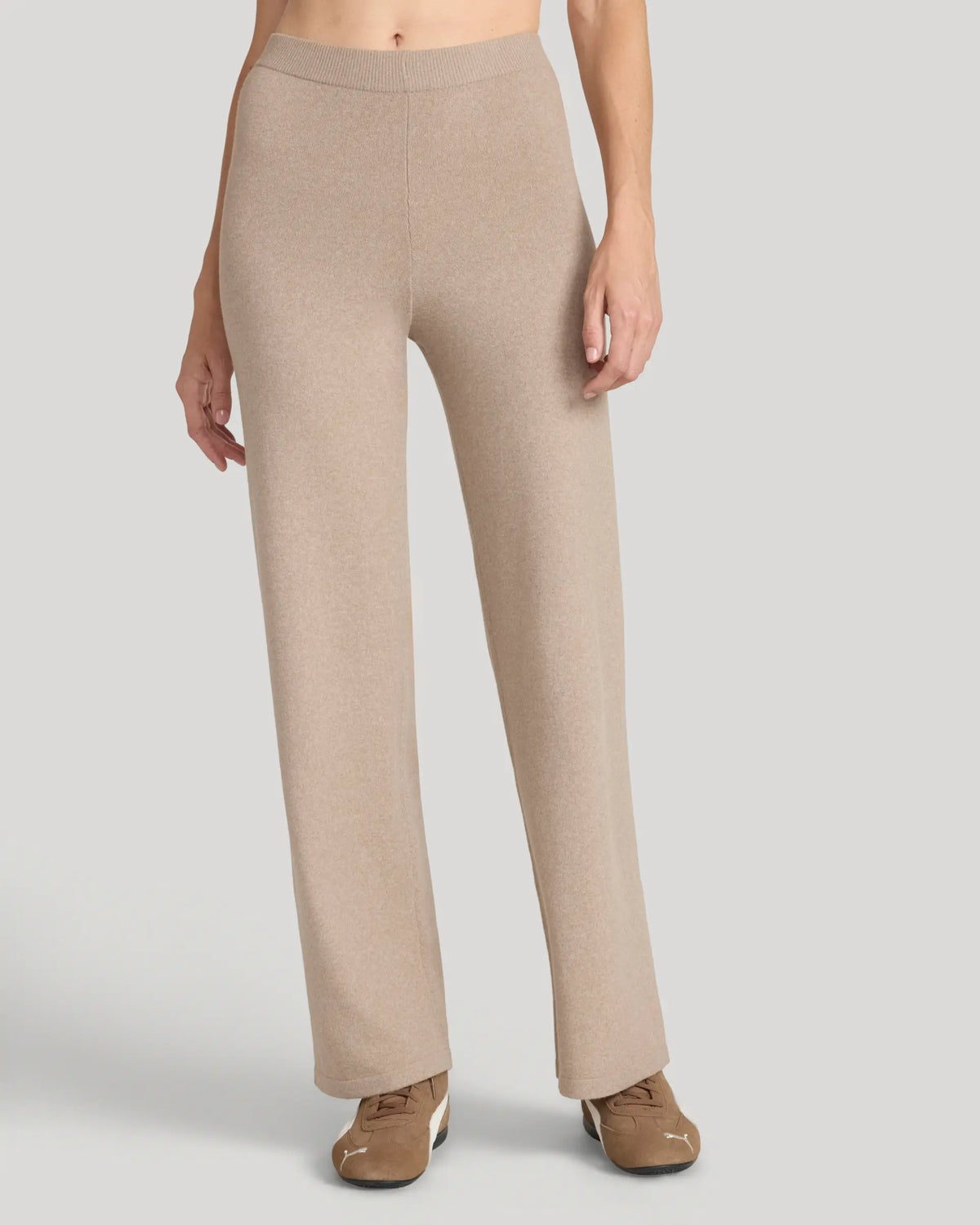 For general description, go to 'Main Product Description' region - The Soft Luxe Sweaterknit Relaxed Leg Pant - Heather Oatmeal