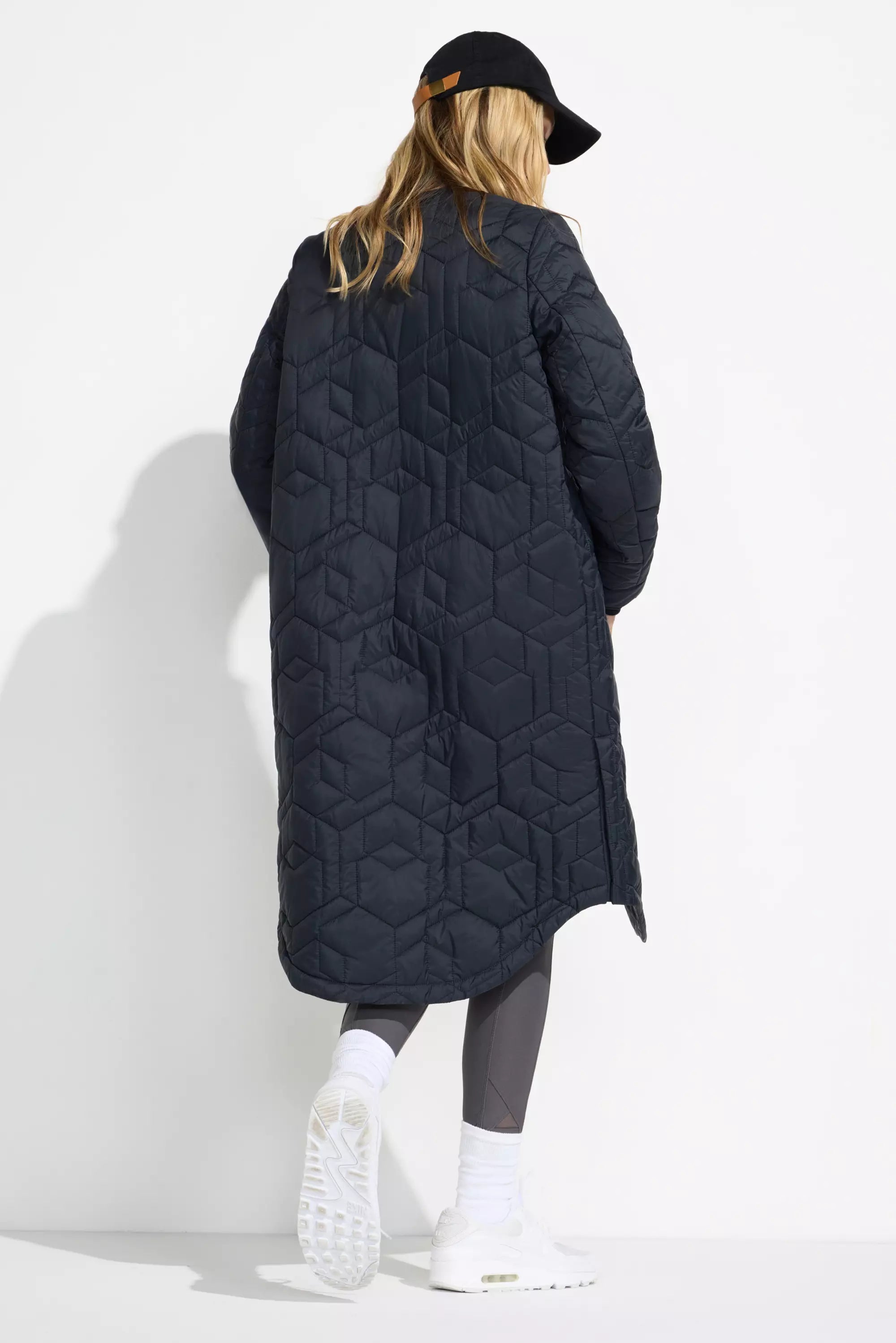 Women’s Longline Quilted Freezer Jacket - Black