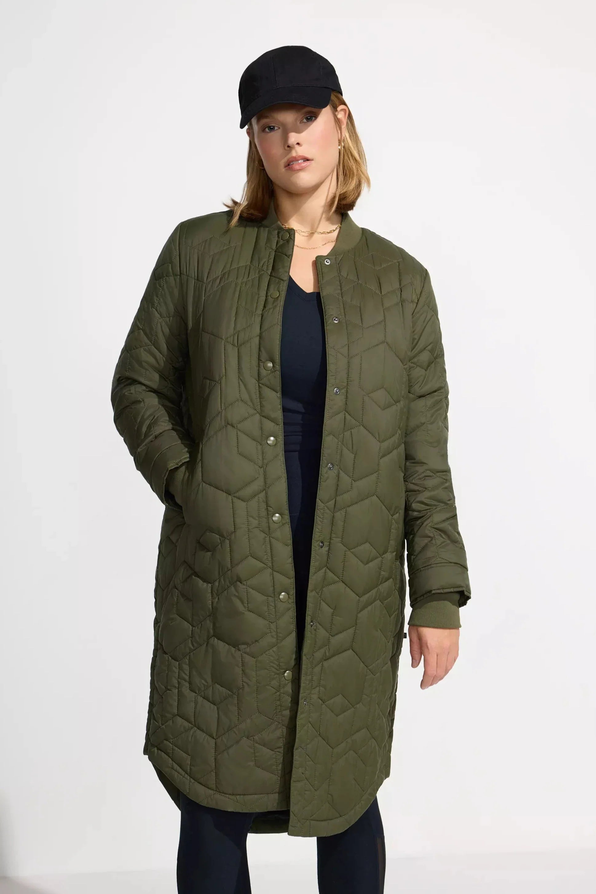 Women’s Longline Quilted Freezer Jacket - Forest
