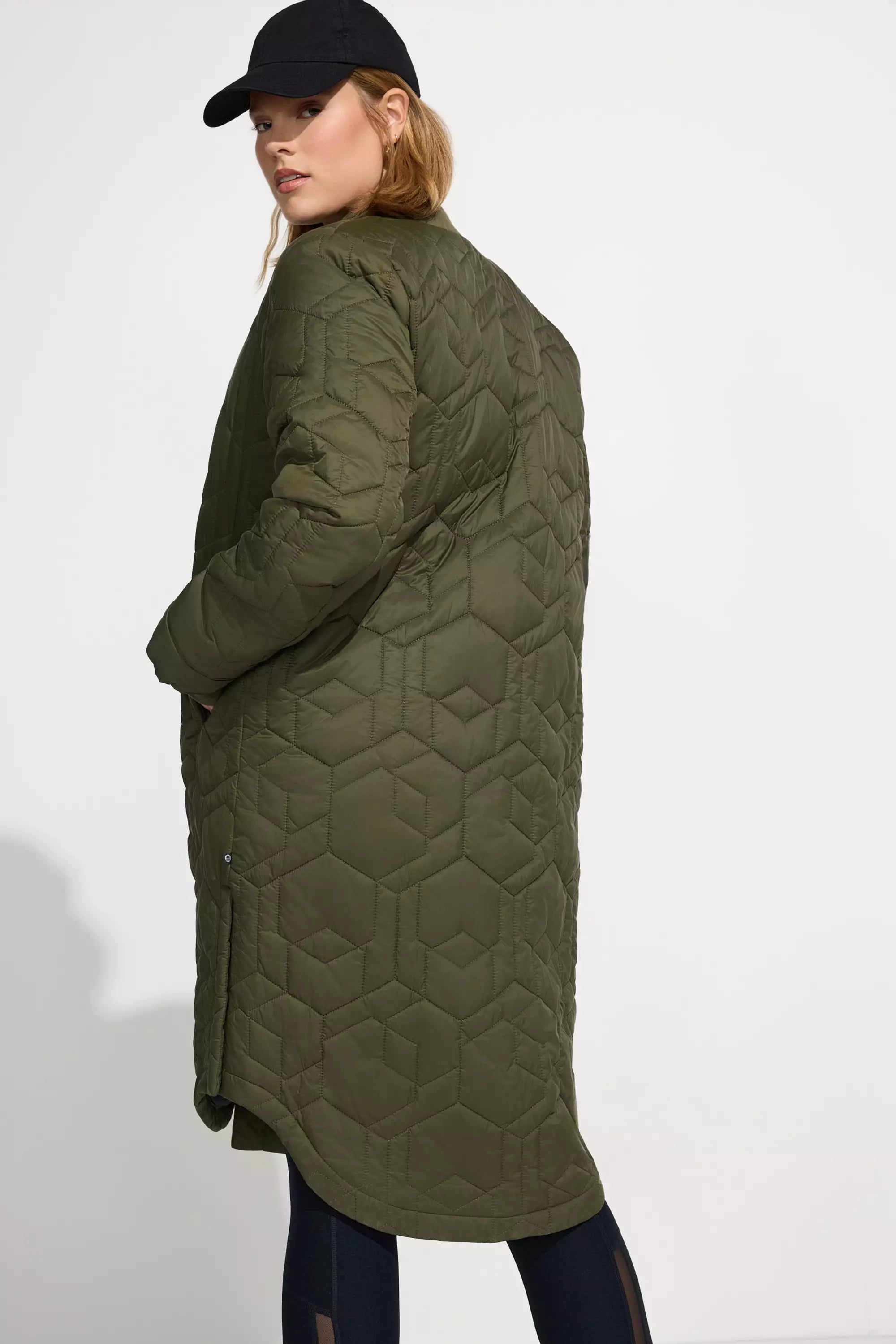 Women’s Longline Quilted Freezer Jacket - Forest