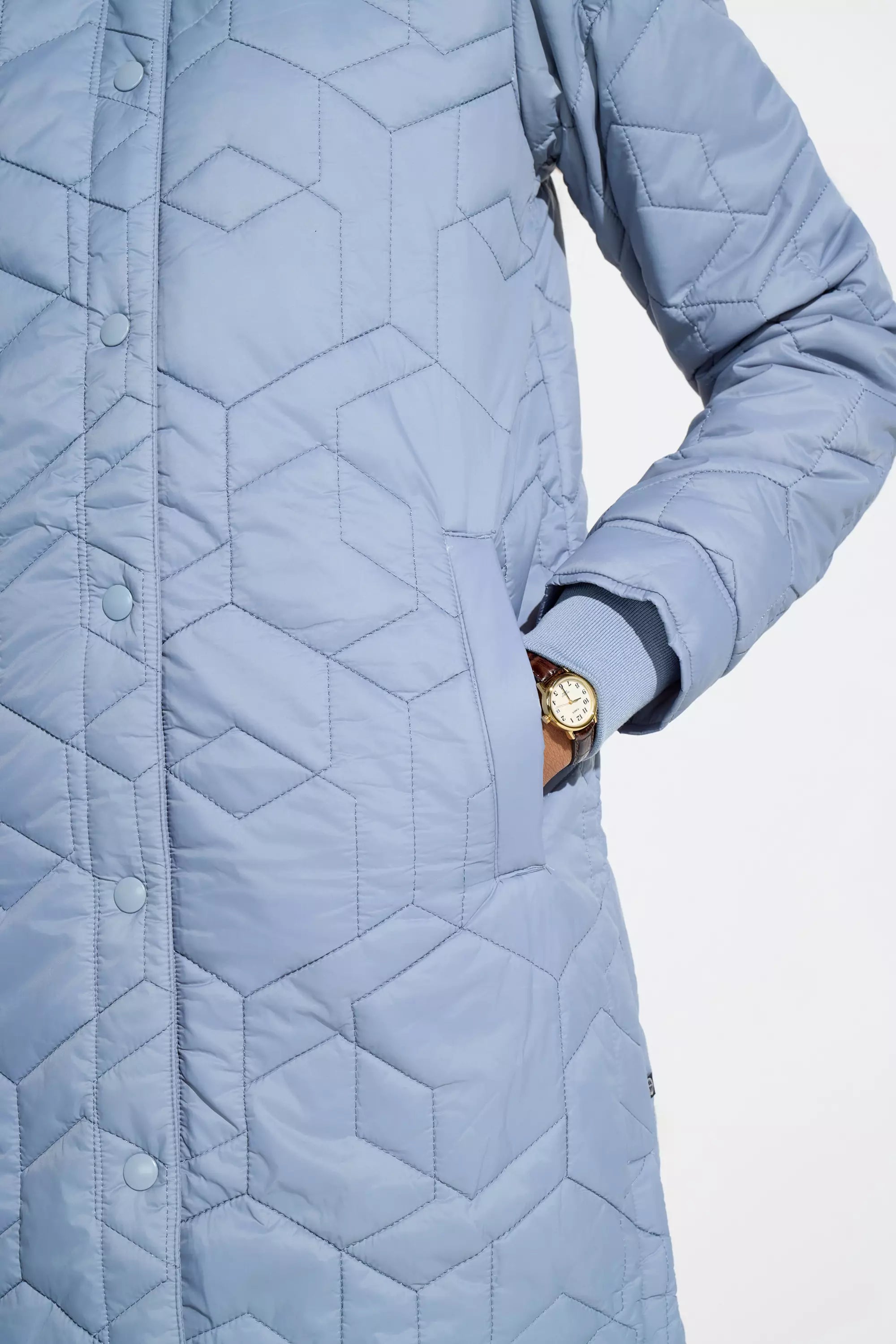 Women’s Longline Quilted Freezer Jacket - Tradewinds (Blue)