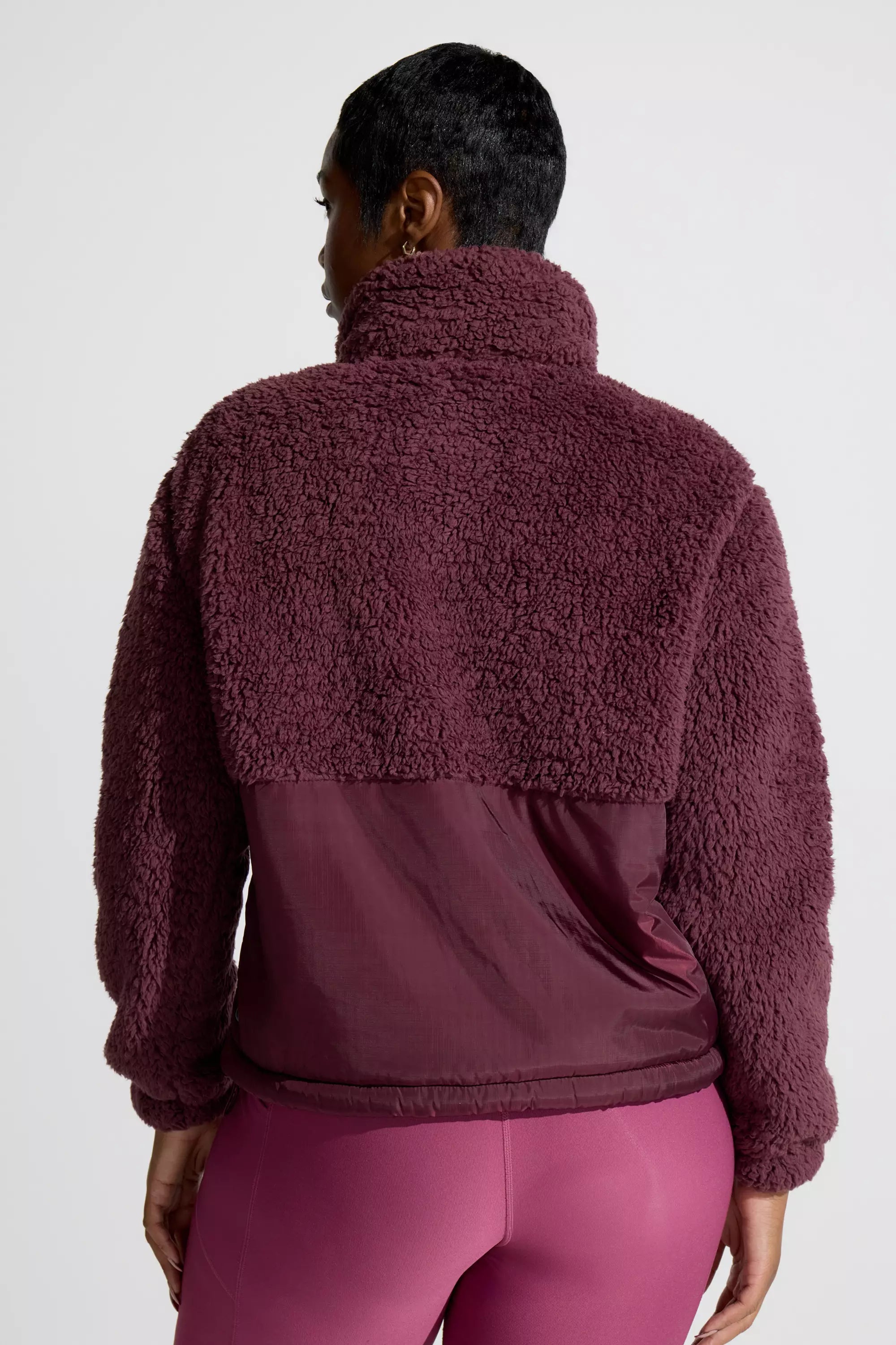Women’s Mixed Media Berber Pop Over - Chocolate Berry