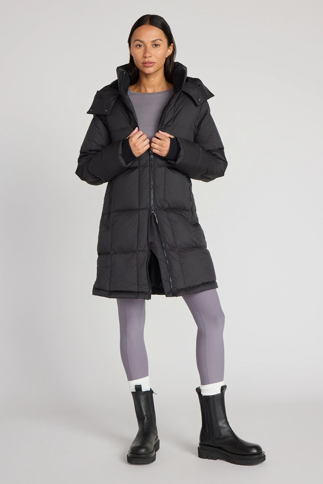 The RDS 700 Fill Power GRS Certified Recycled Poly Square-Quilted Parka - Black