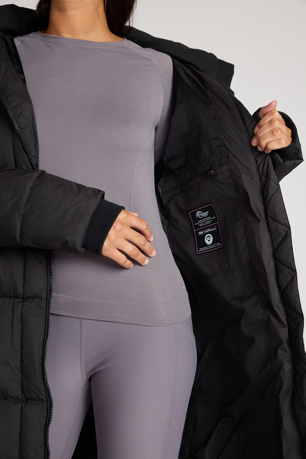 The RDS 700 Fill Power GRS Certified Recycled Poly Square-Quilted Parka - Black