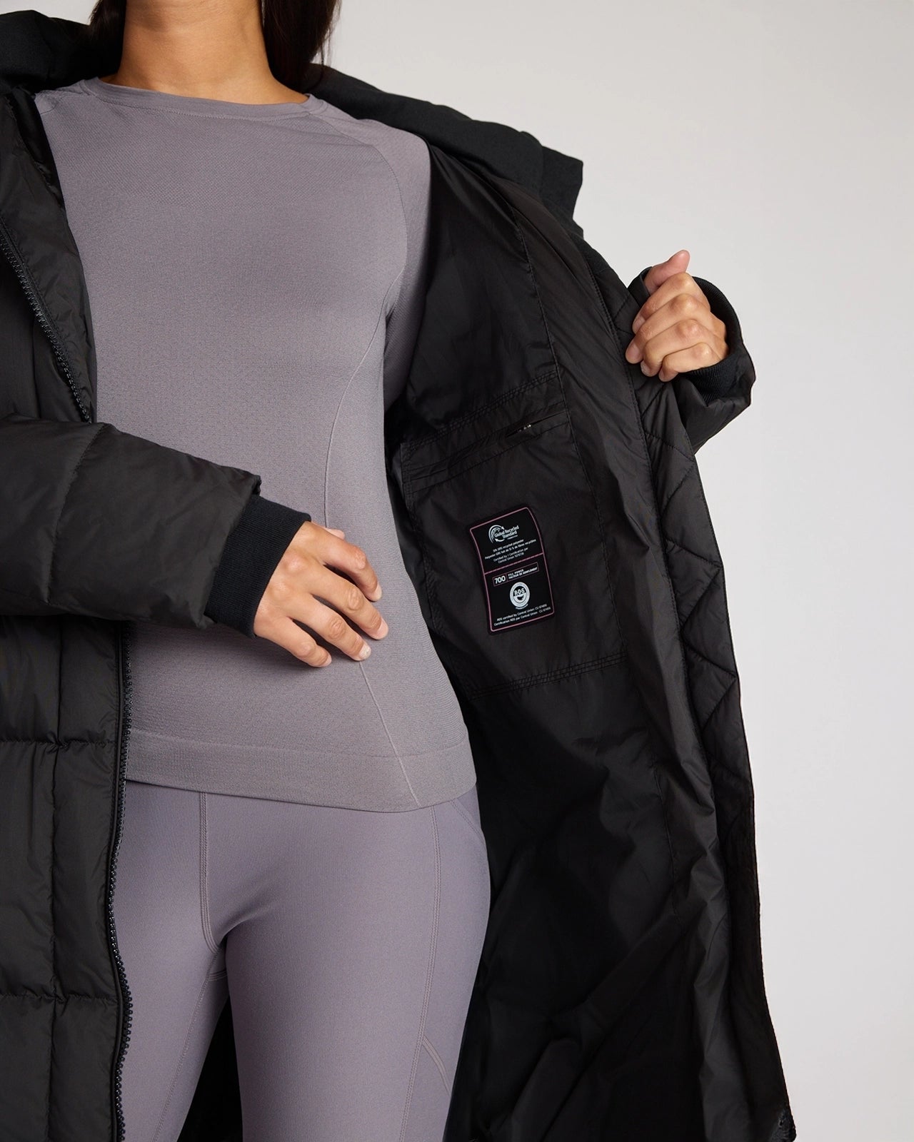 The RDS 700 Fill Power GRS Certified Recycled Poly Square-Quilted Parka - Black