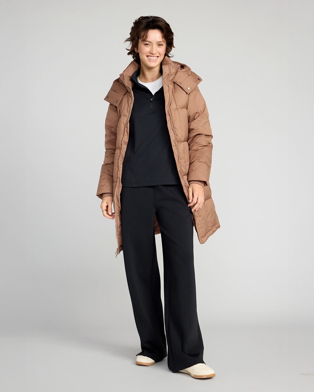 The RDS 700 Fill Power GRS Certified Recycled Poly Square-Quilted Parka - Light Brown