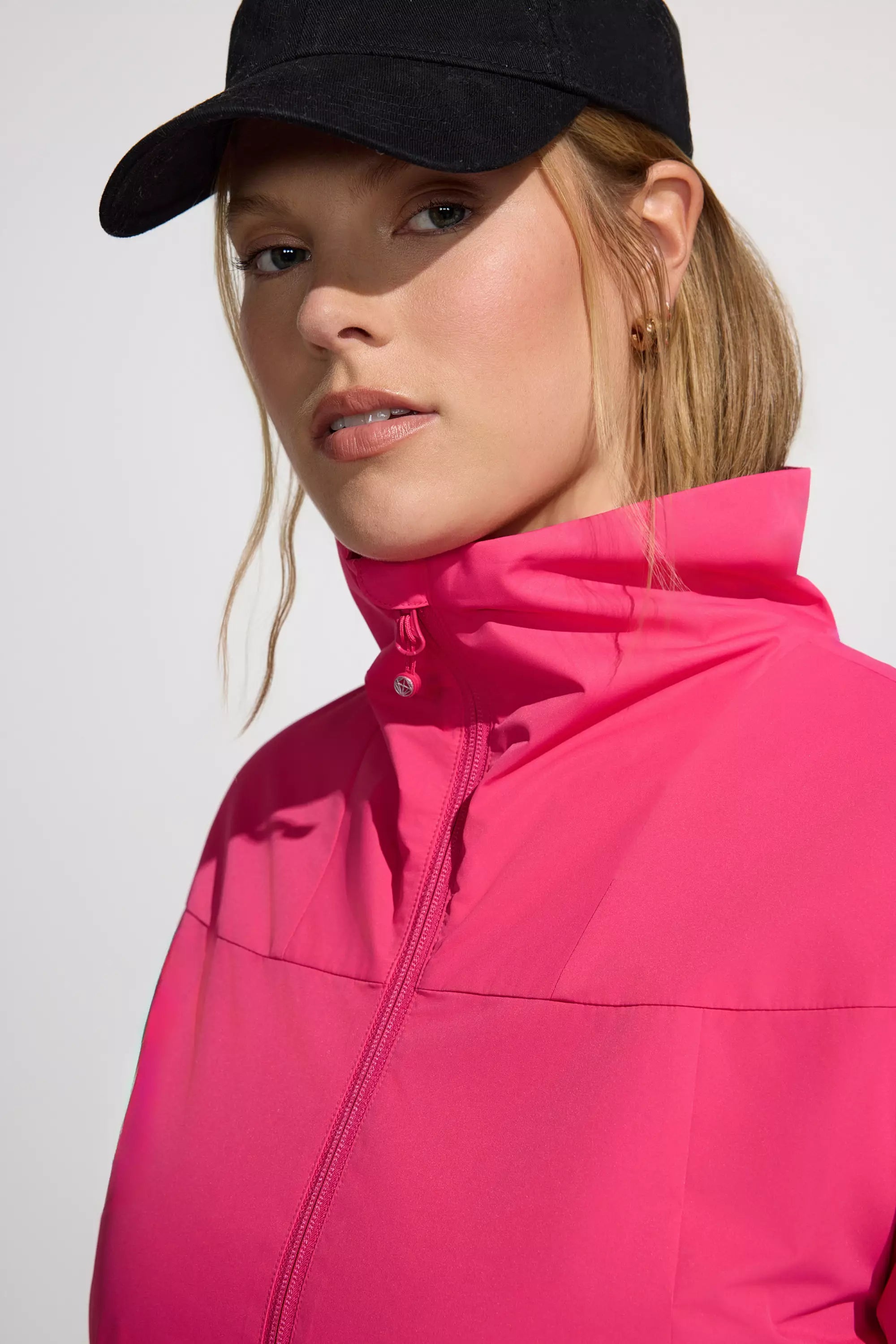 The Wind + Water-Resistant GRS Certified Poly Lined Rain Jacket - Raspberry Sorbet