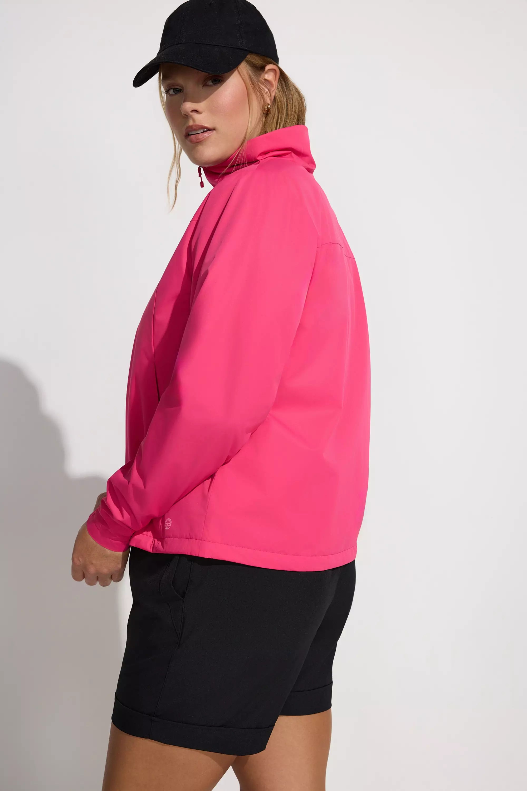 The Wind + Water-Resistant GRS Certified Poly Lined Rain Jacket - Raspberry Sorbet