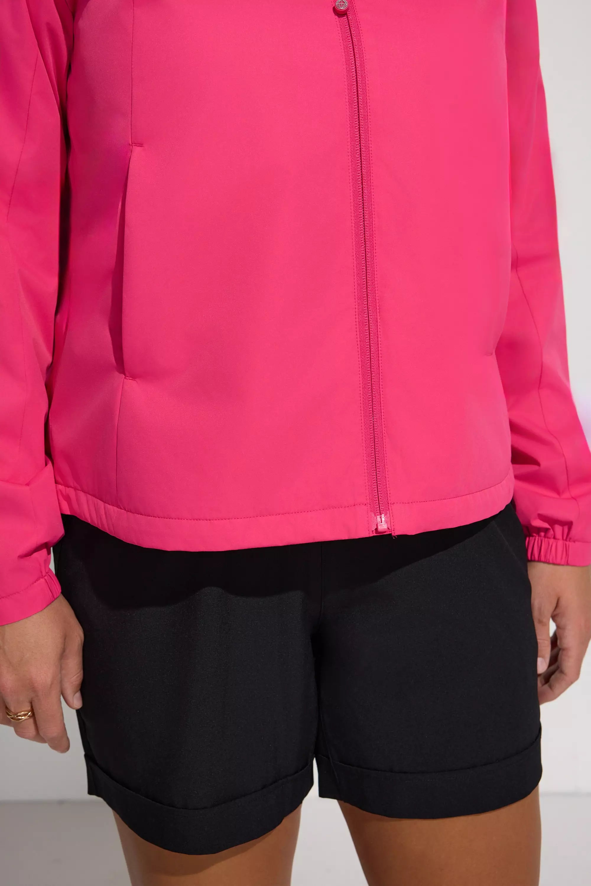 The Wind + Water-Resistant GRS Certified Poly Lined Rain Jacket - Raspberry Sorbet