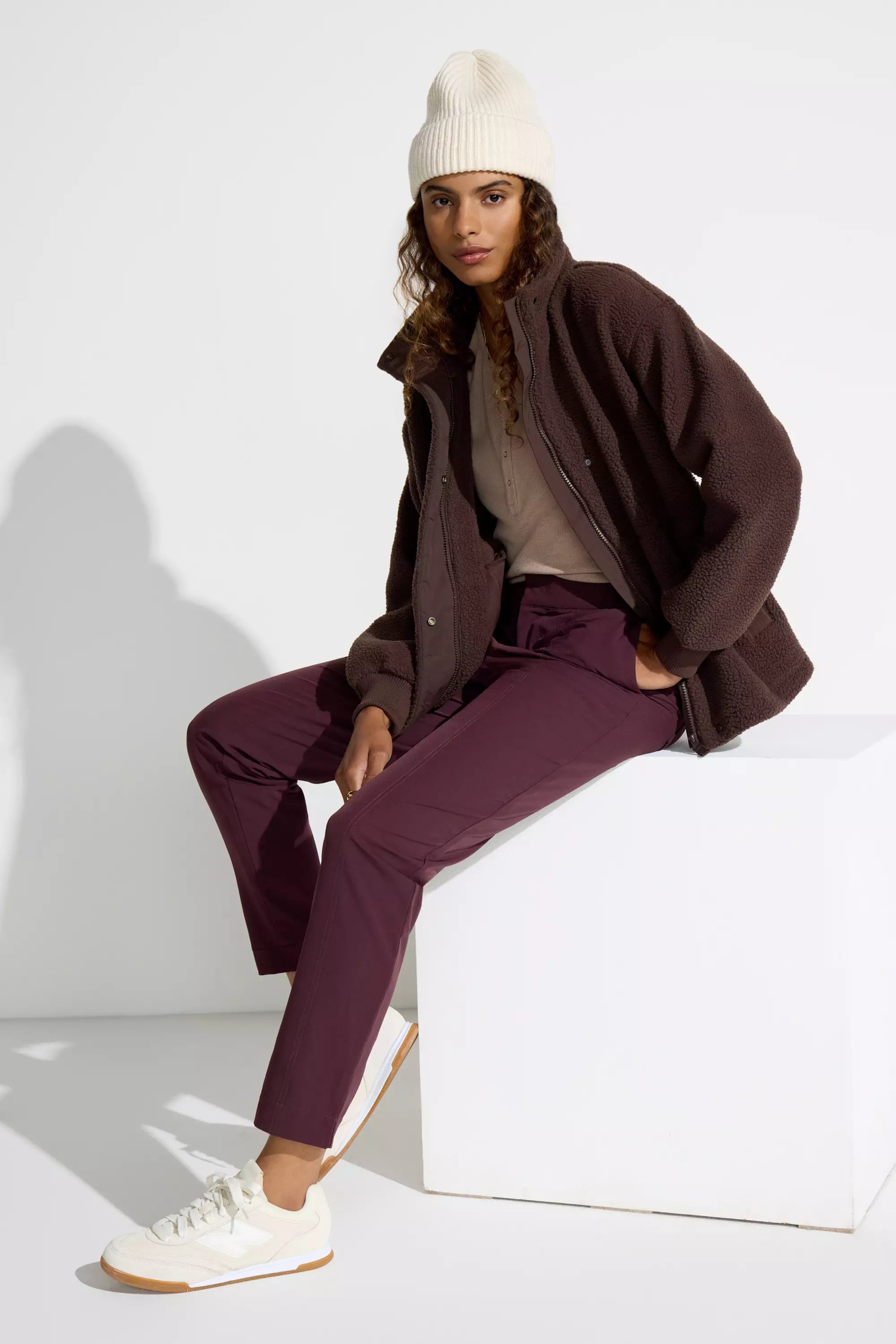 The Sherpa Soft GRS Certified Recycled Poly Short Fleece Jacket - Chocolate