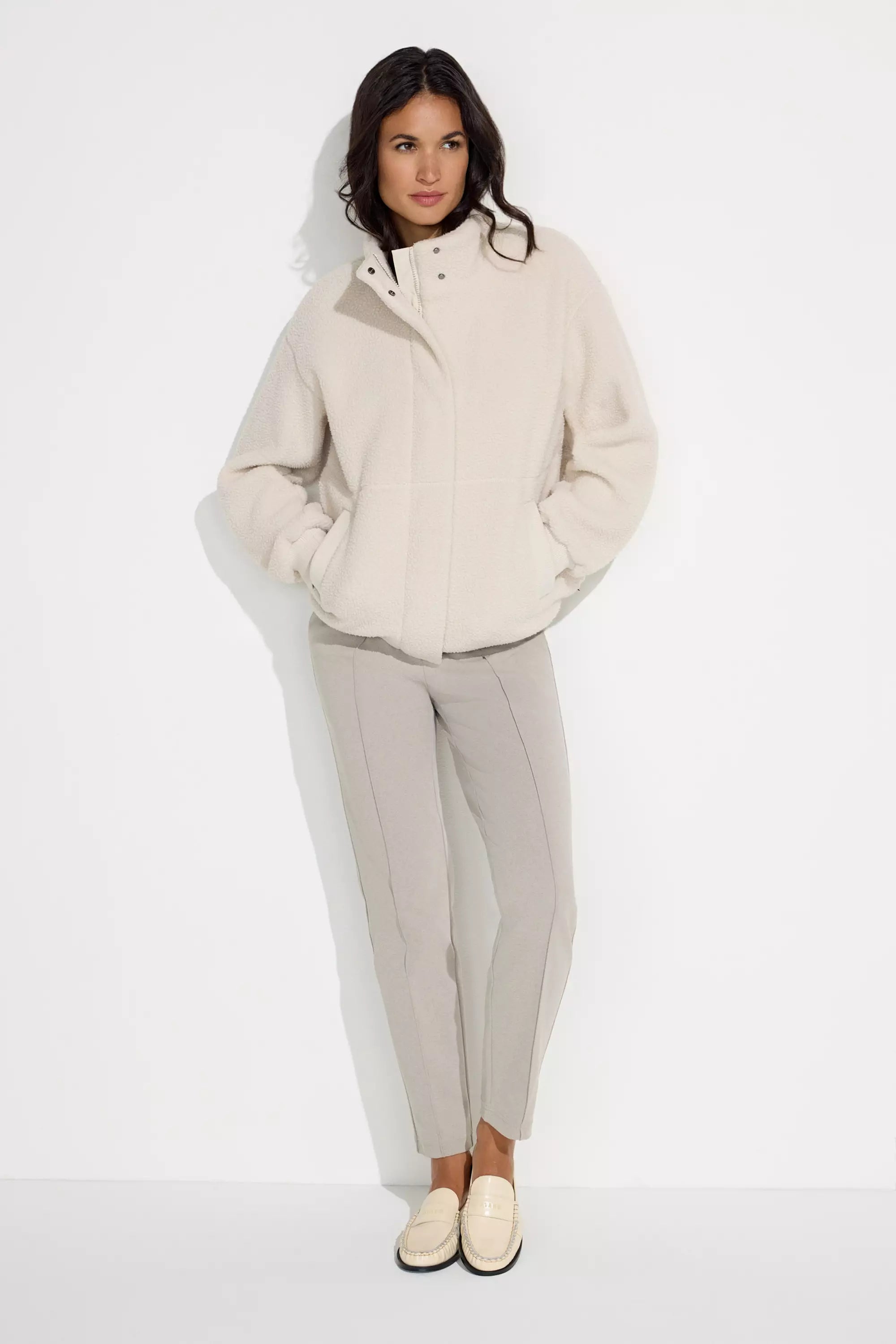 The Sherpa Soft GRS Certified Recycled Poly Short Fleece Jacket - White