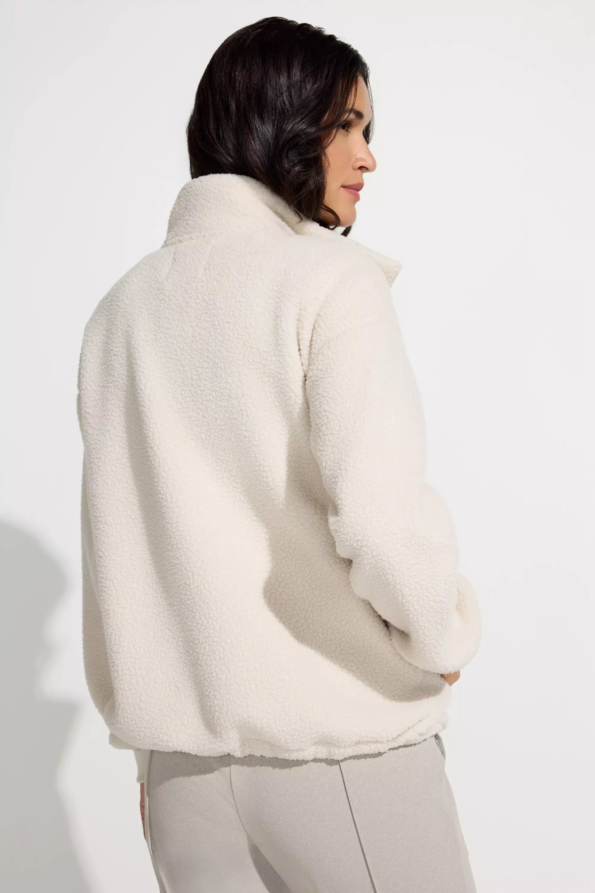 The Sherpa Soft GRS Certified Recycled Poly Short Fleece Jacket - White