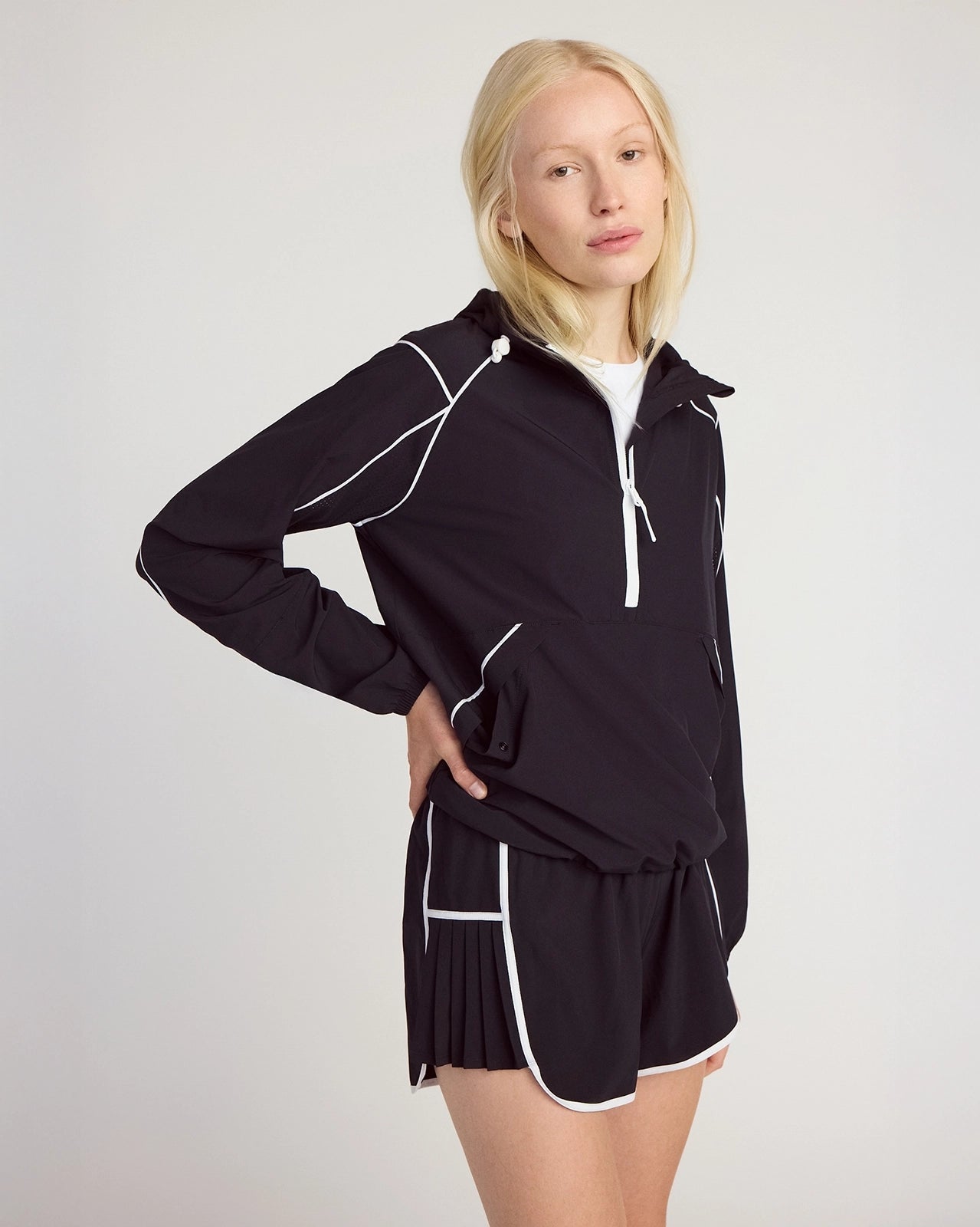 The Lightweight GRS Certified Recycled Polyester Club Jacket - Black/White