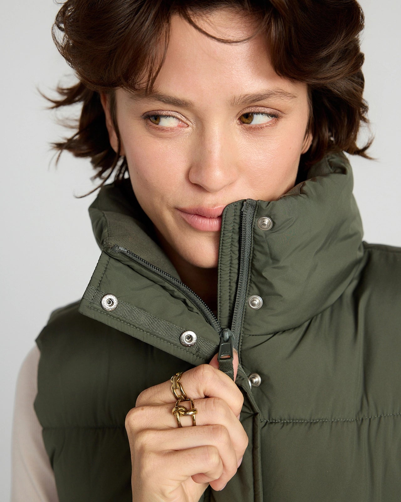 The Sorona™ Fill GRS Certified Recycled Poly Puffer Vest - Kambaba Green