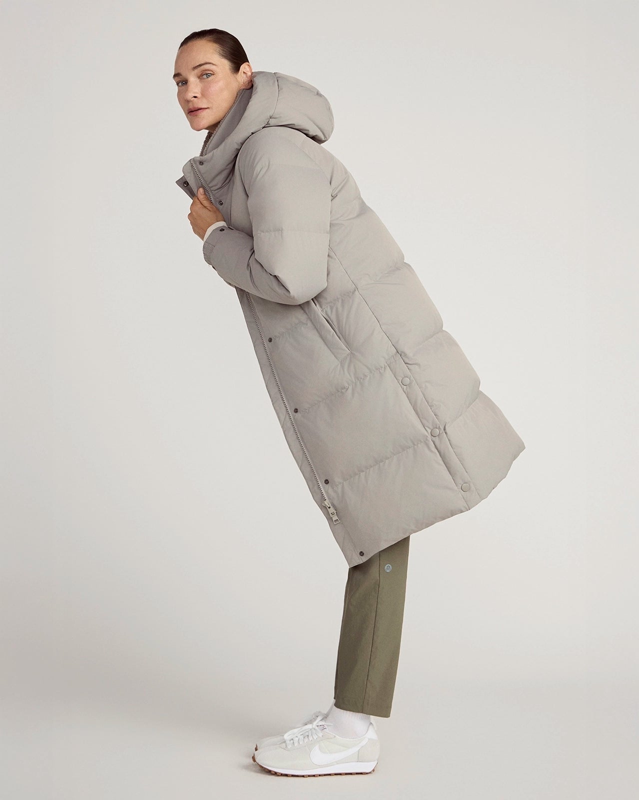 The RDS 700-Fill Power GRS Certified Recycled Polyester Longline Puffer Parka - Mushroom