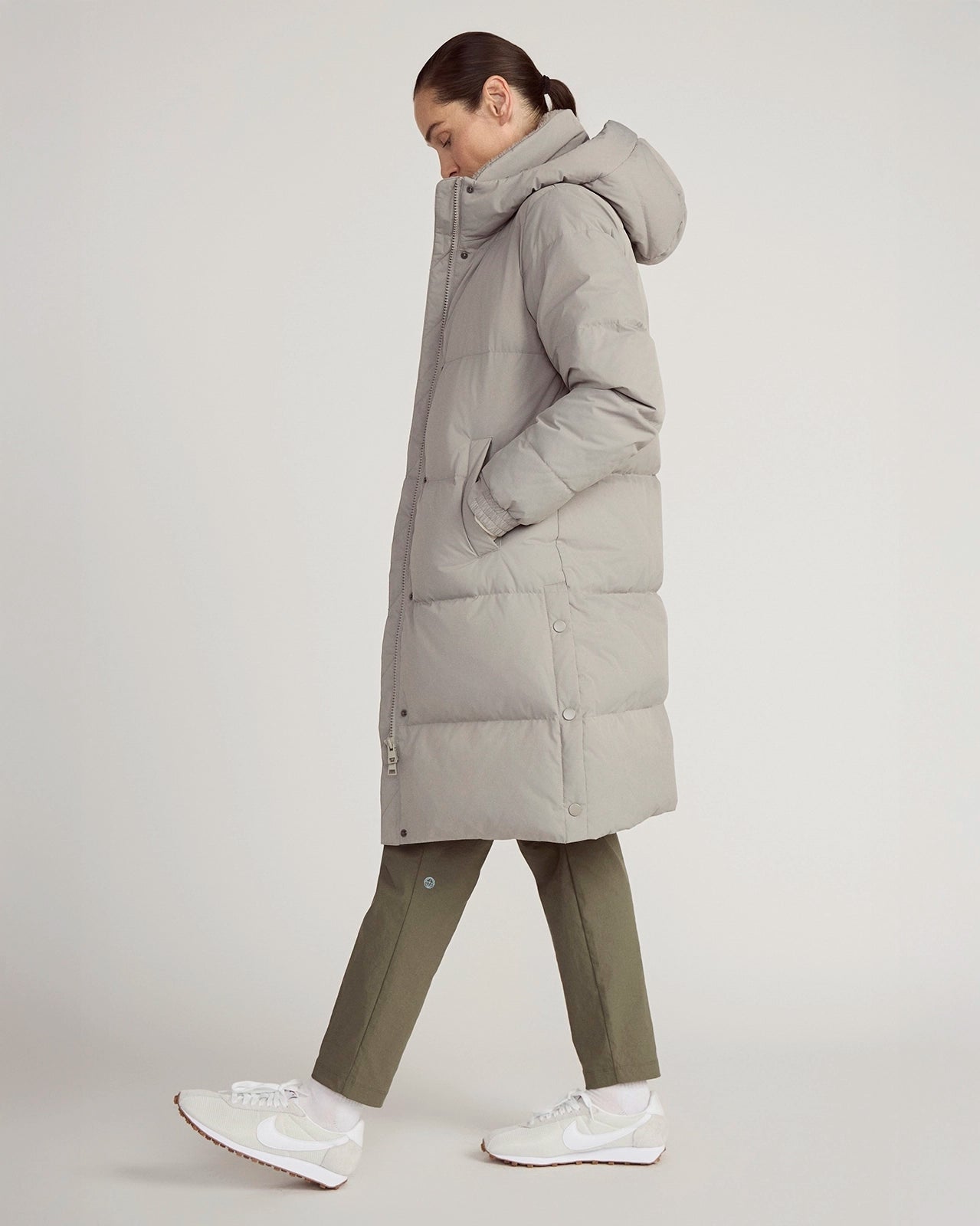 The RDS 700-Fill Power GRS Certified Recycled Polyester Longline Puffer Parka - Mushroom