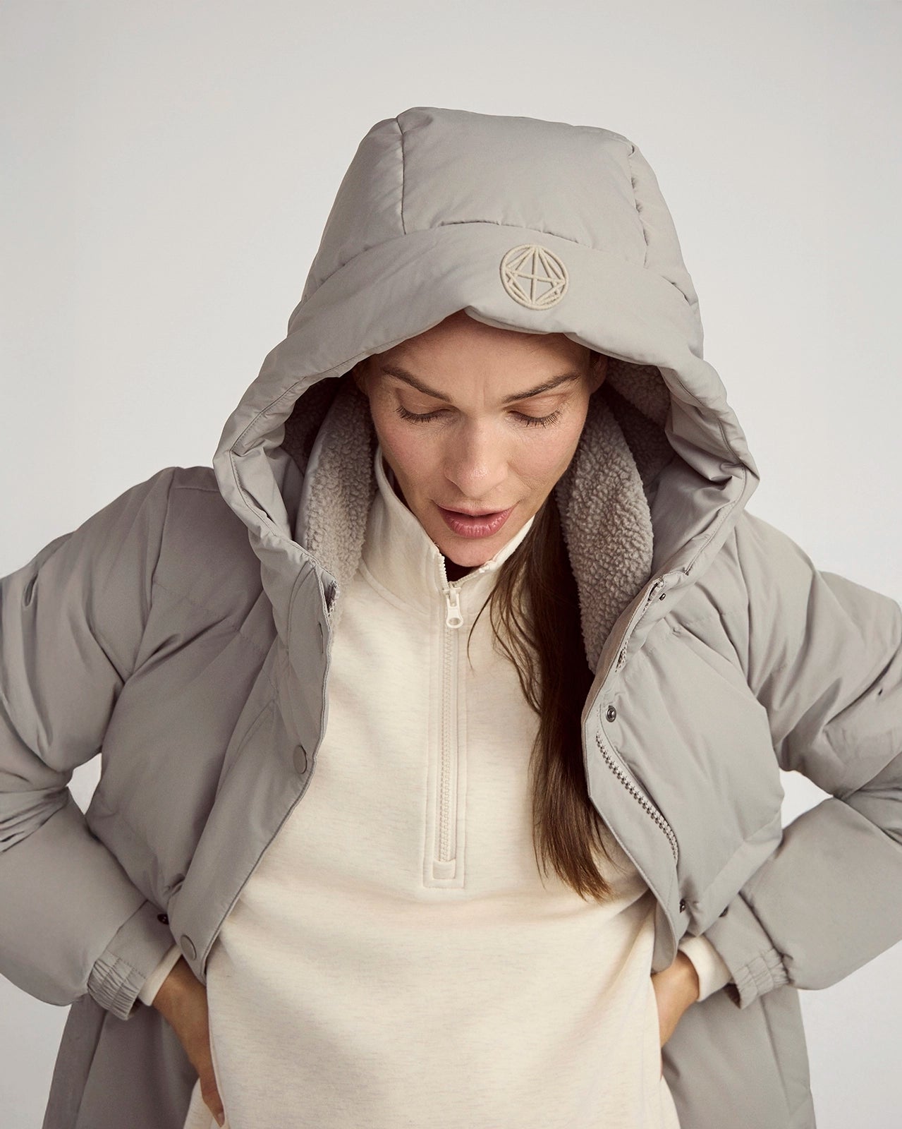 The RDS 700-Fill Power GRS Certified Recycled Polyester Longline Puffer Parka - Mushroom