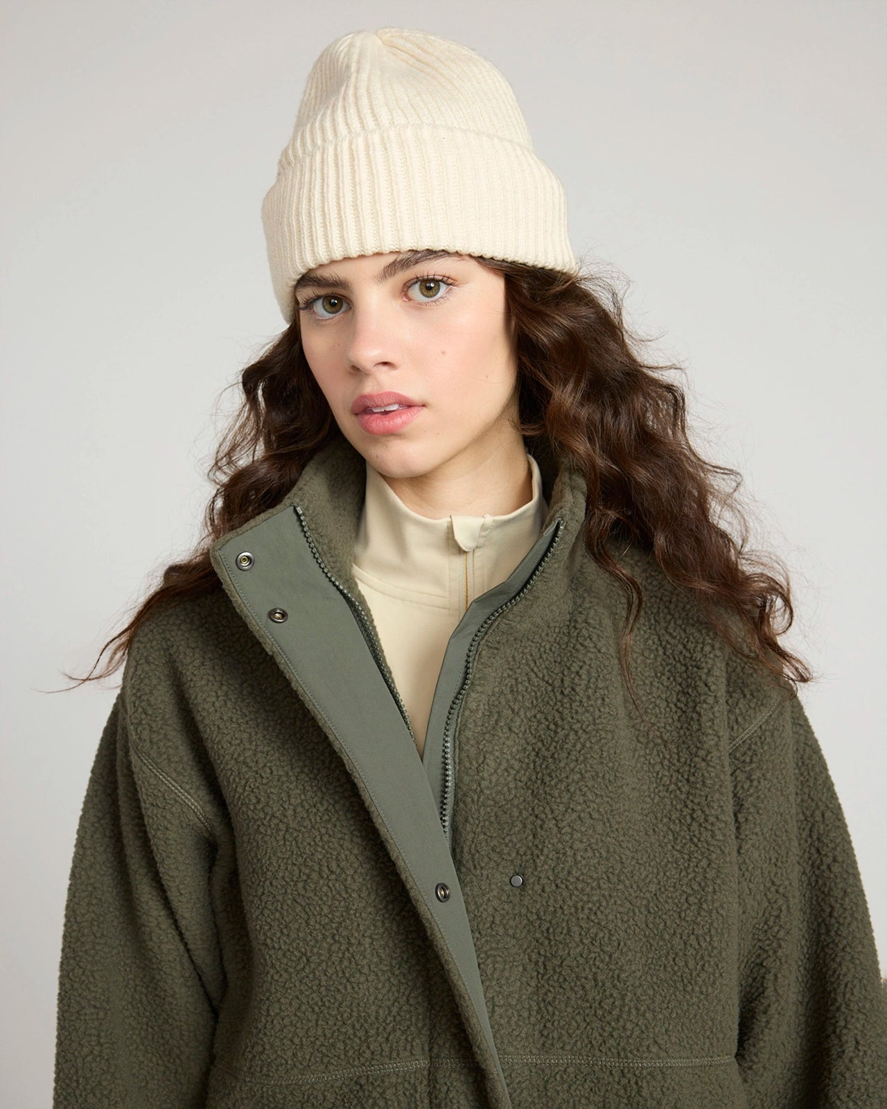 The Soft Sherpa and Crinkle Trim GRS Certified Recycled Poly Fleece Jacket