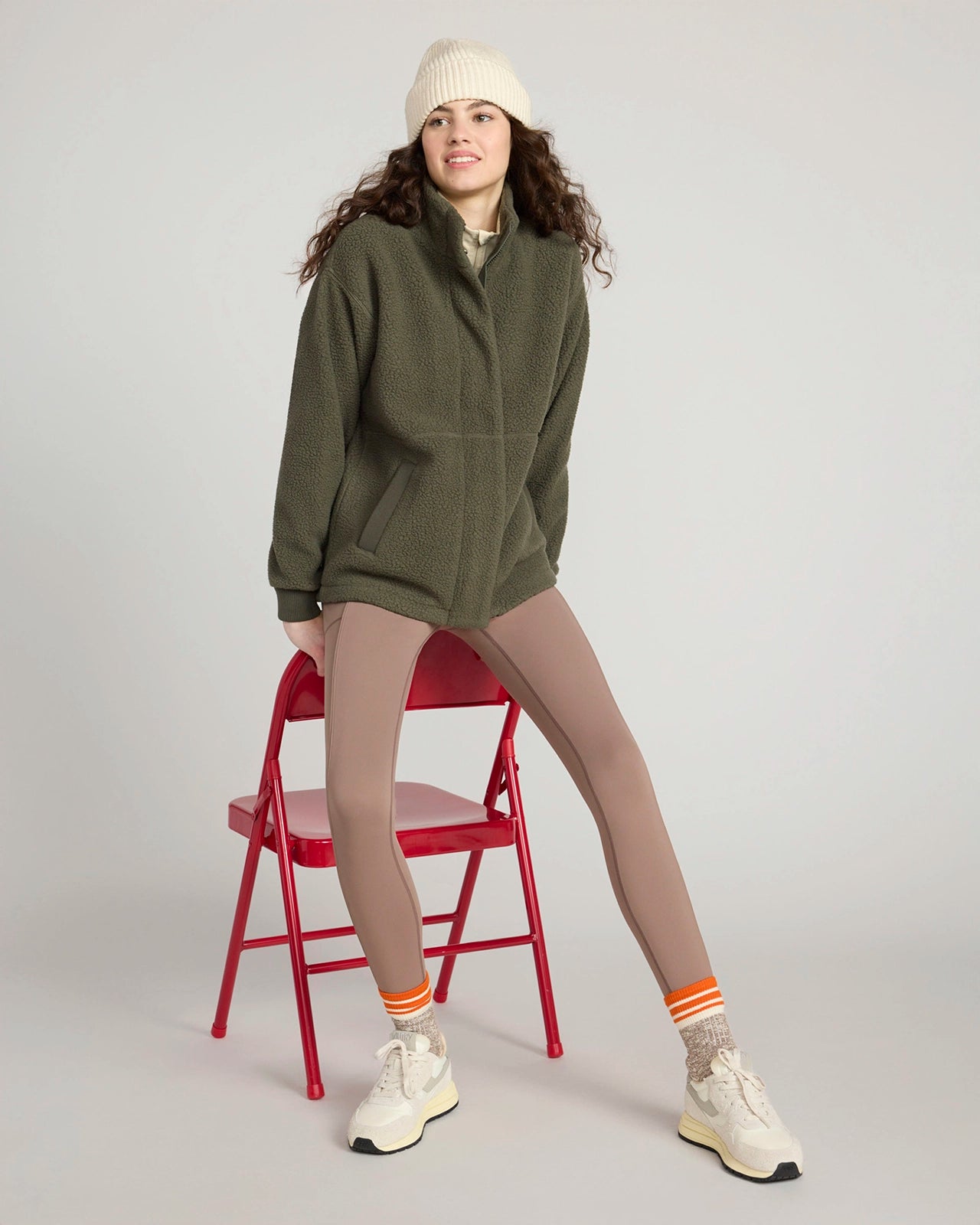 The Soft Sherpa and Crinkle Trim GRS Certified Recycled Poly Fleece Jacket