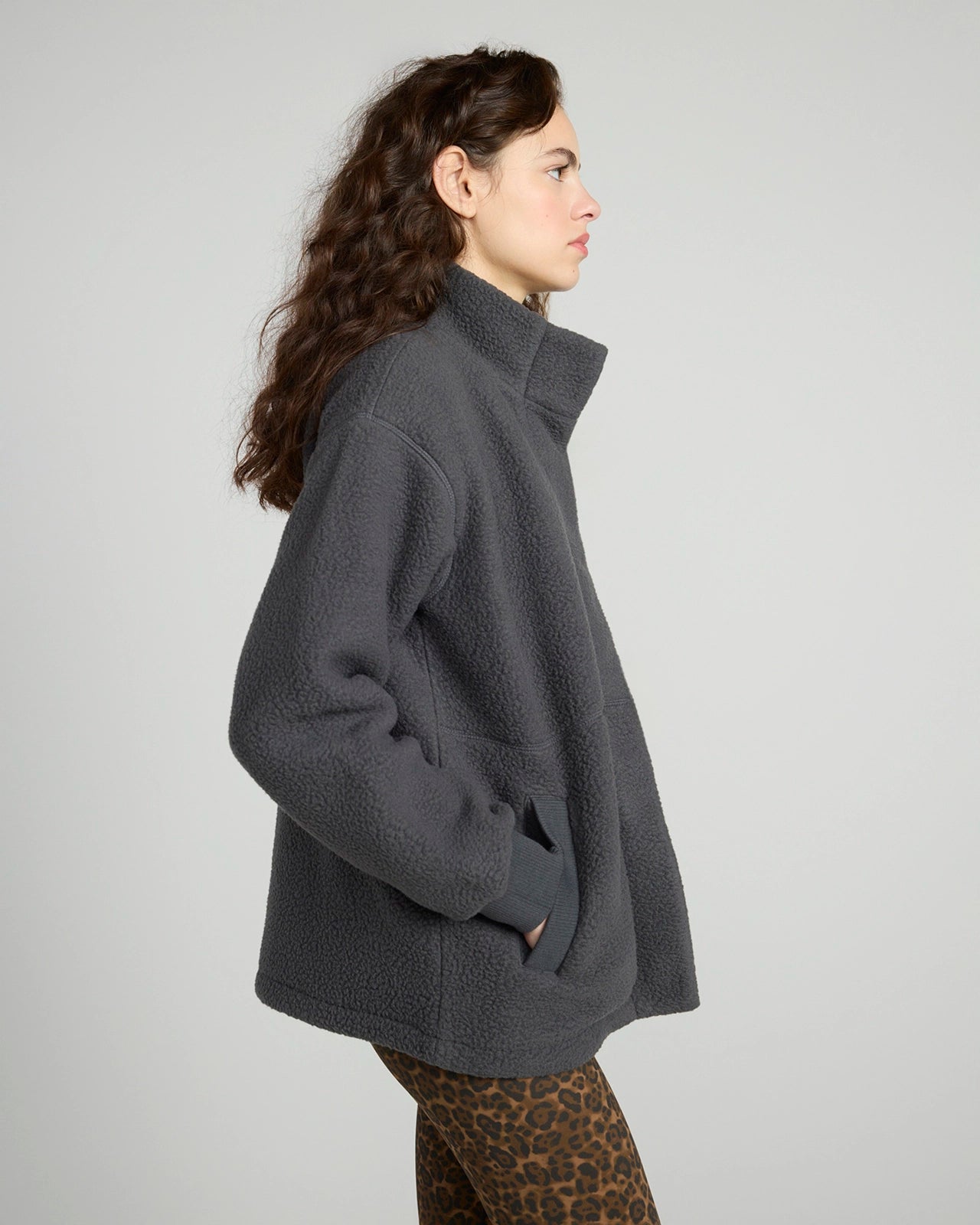 The Soft Sherpa and Crinkle Trim GRS Certified Recycled Poly Fleece Jacket