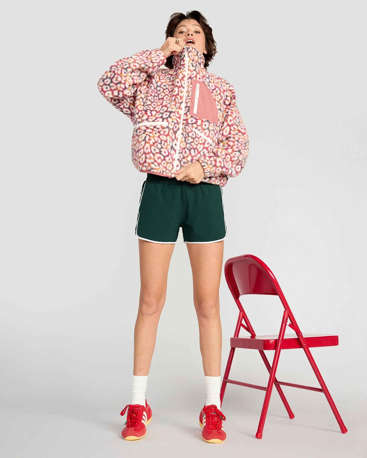 The Berber Soft Luxe GRS Certified Recycled Poly Zip Front Jacket - Marble Leopard Print