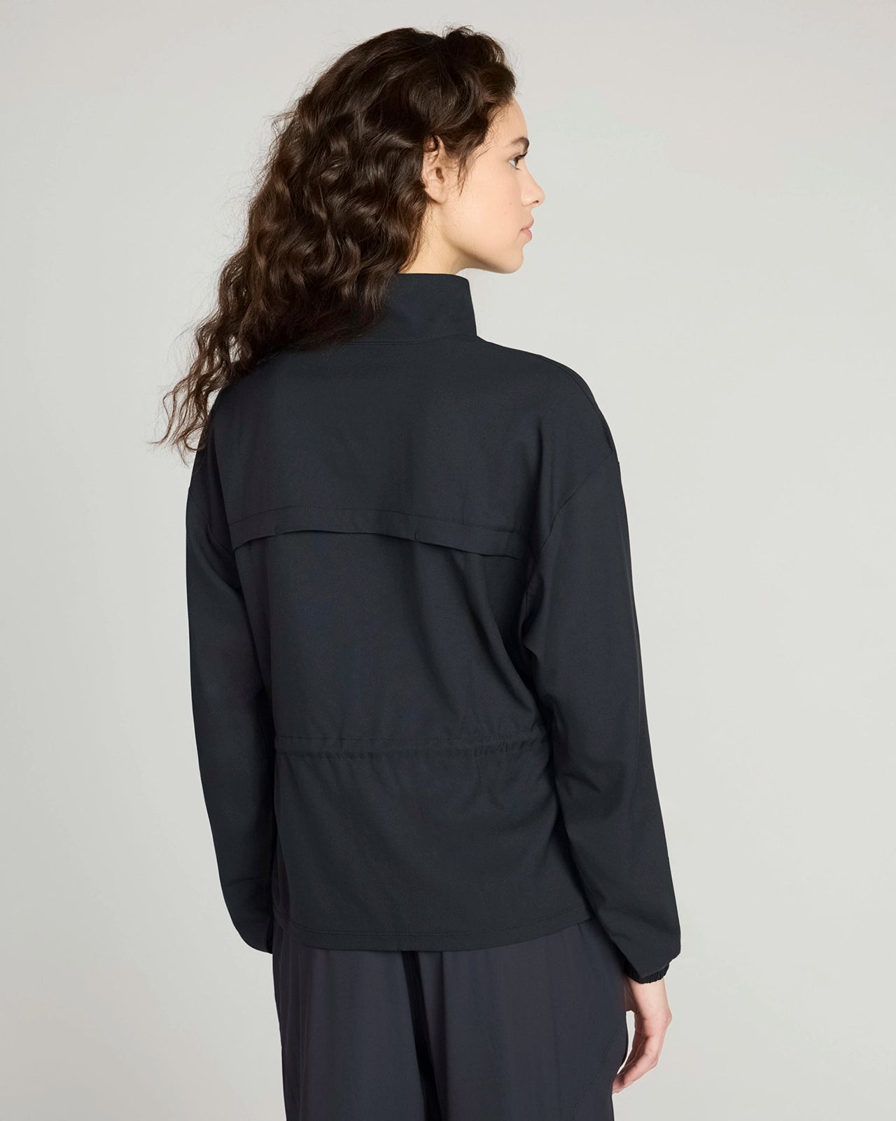 The Travel GRS Certified Recycled Poly Cinched Waist Jacket - Black