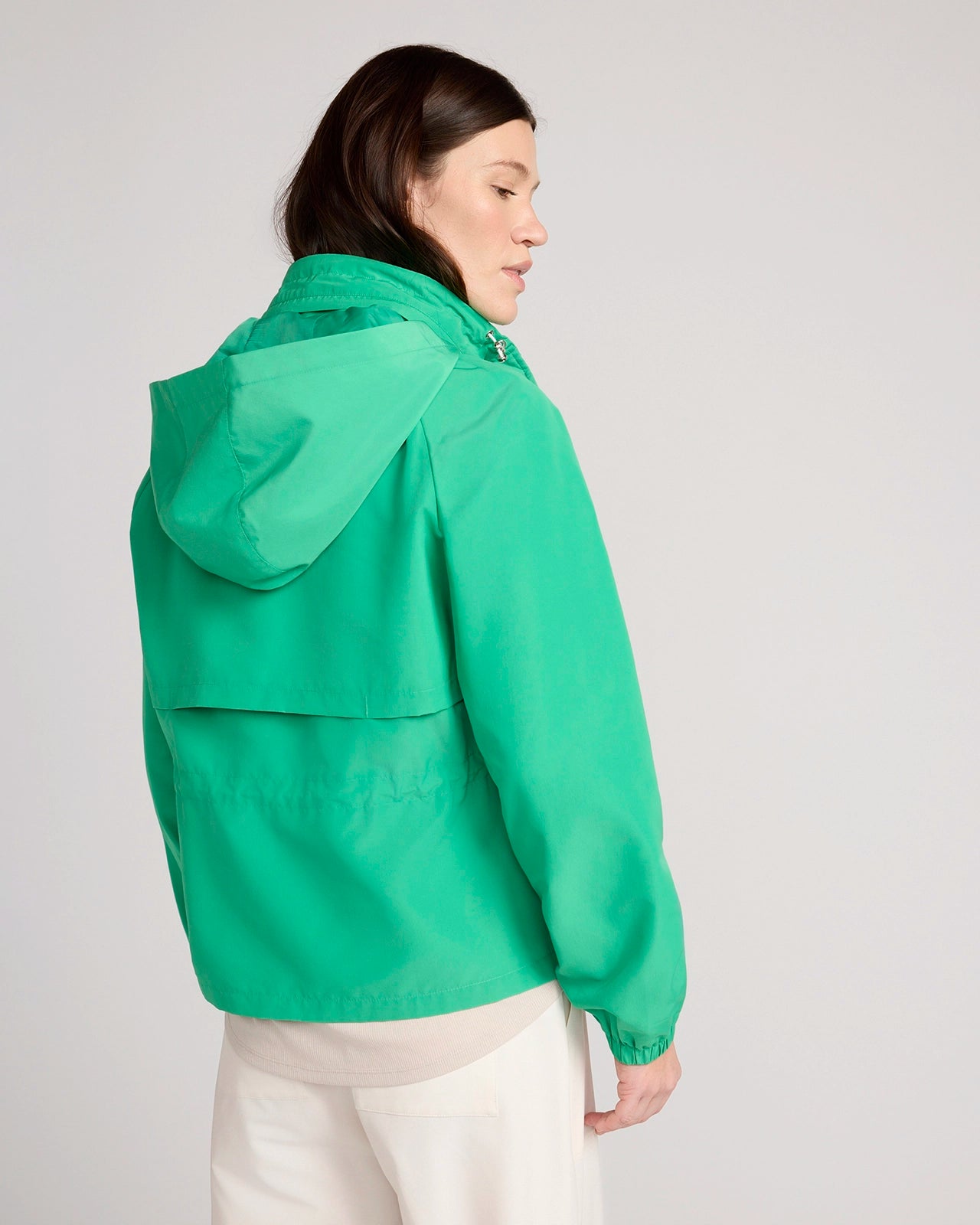 The Travel GRS Certified Recycled Poly Cinched Waist Hooded Jacket - Mint